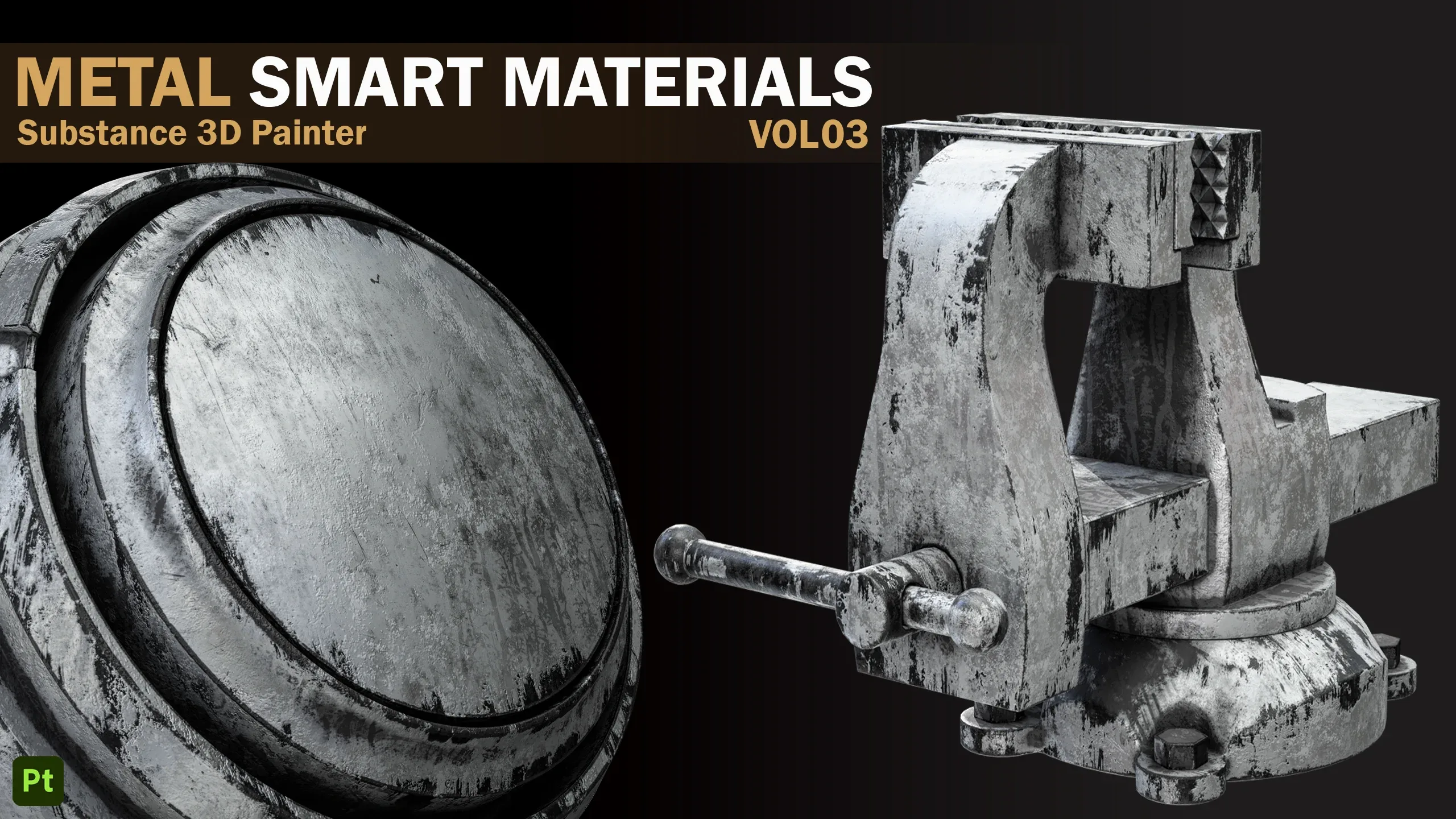 21 Metal Damaged Smart Materials _VOL 03 _Substance 3D Painter