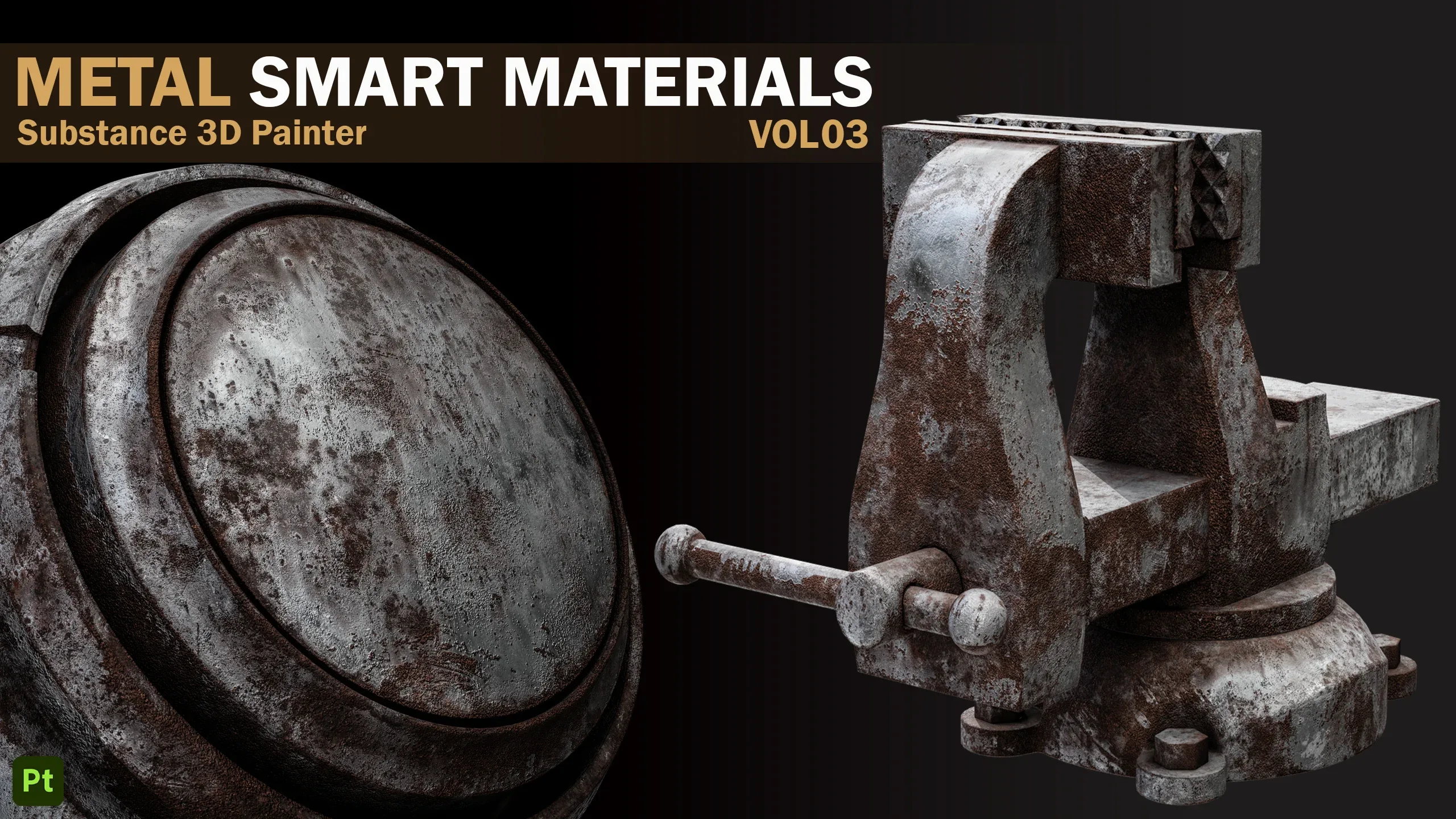 21 Metal Damaged Smart Materials _VOL 03 _Substance 3D Painter