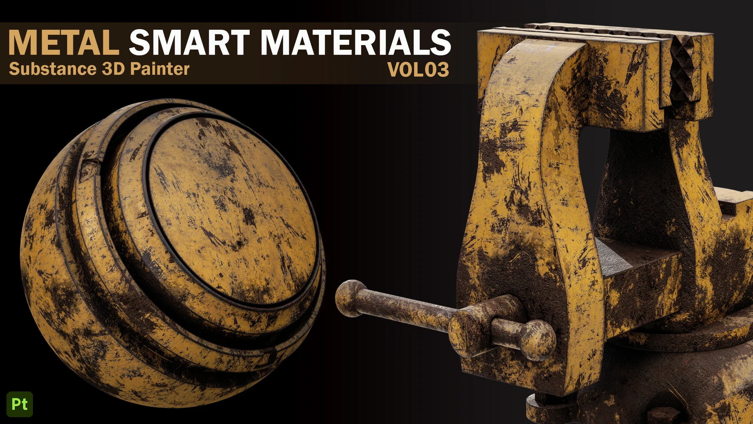 21 Metal Damaged Smart Materials _VOL 03 _Substance 3D Painter