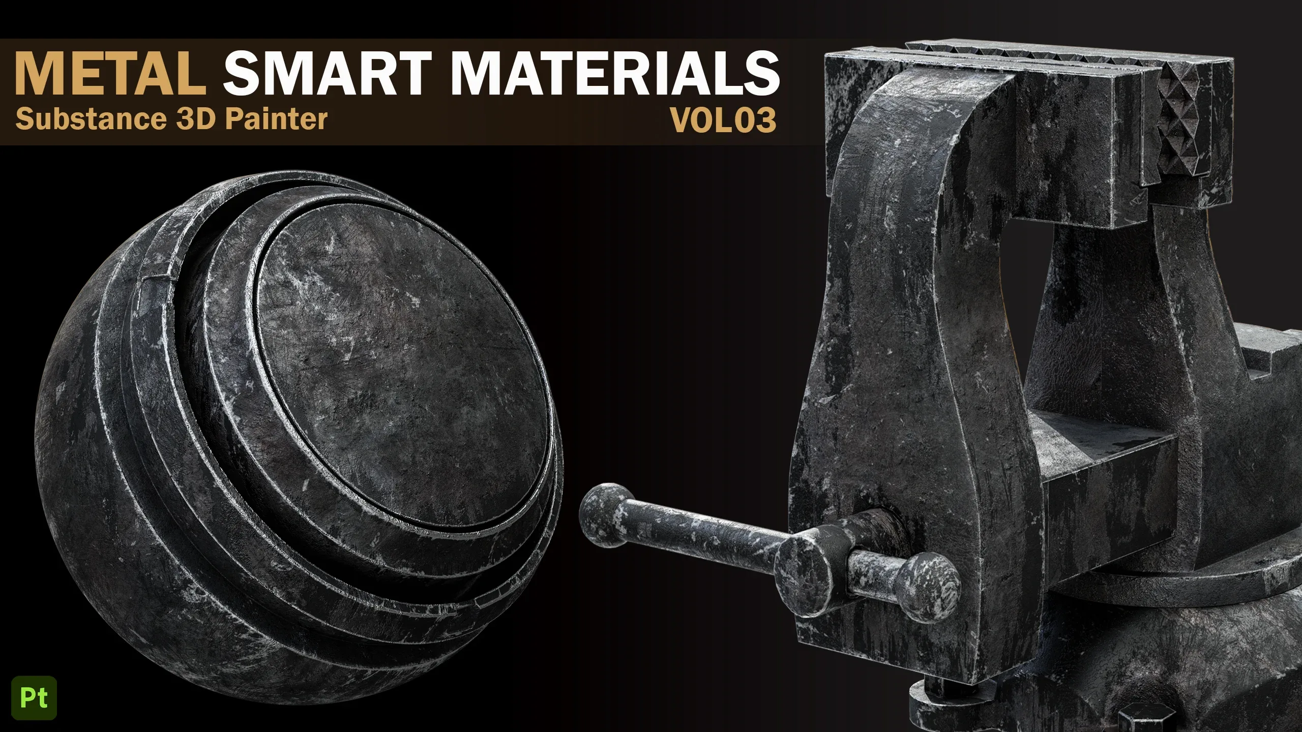 21 Metal Damaged Smart Materials _VOL 03 _Substance 3D Painter