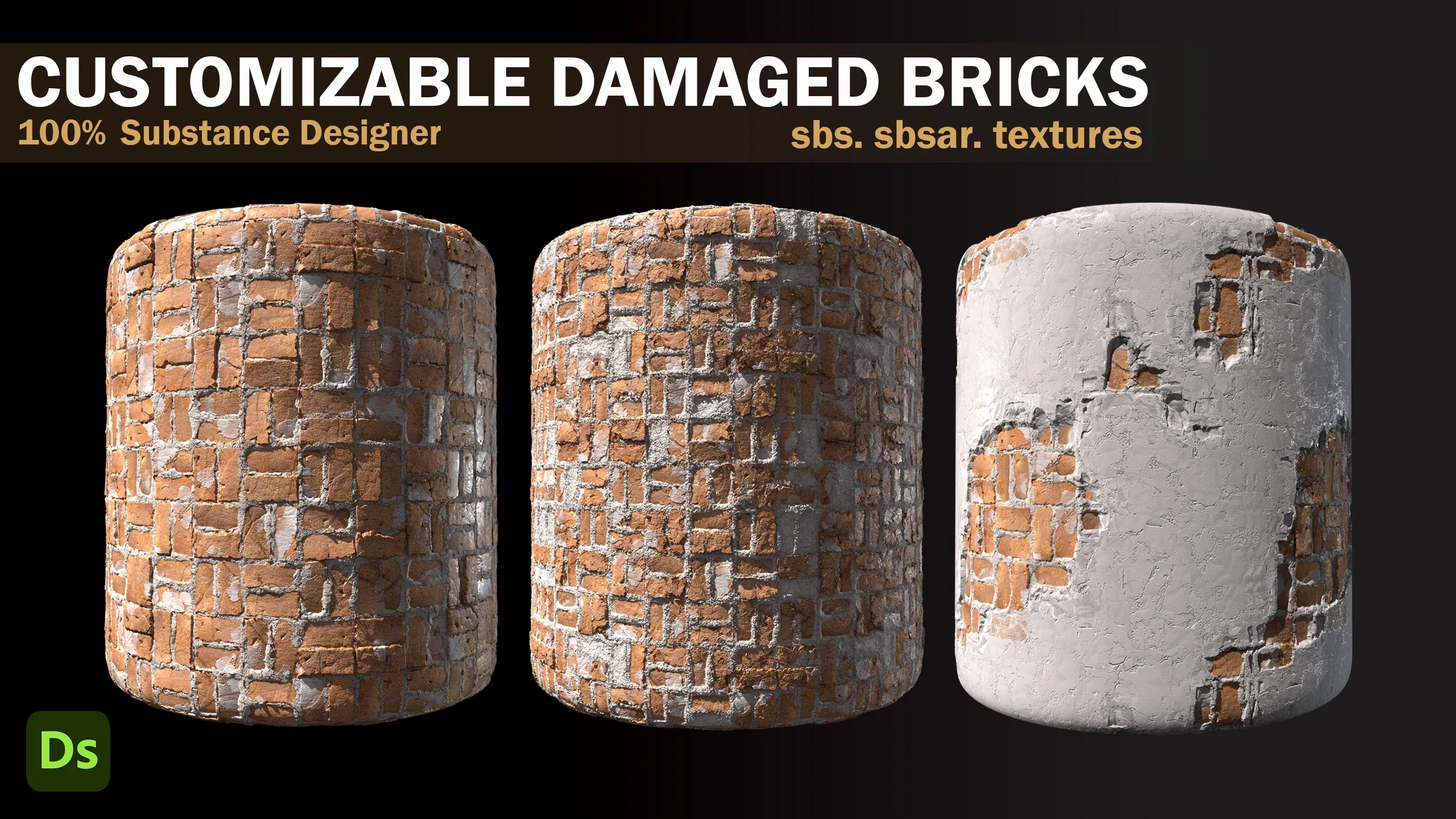 CUSTOMIZABLE DAMAGED BRICKS