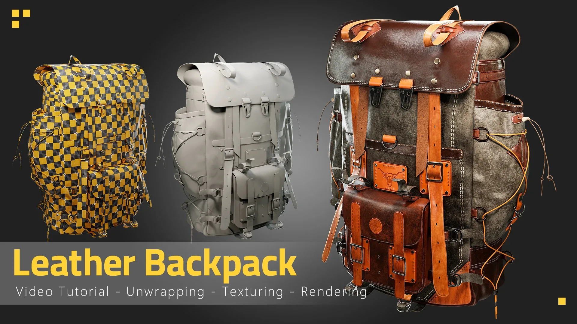 Leather Backpack - Tutorial Unwrapping/Texturing/Rendering Process