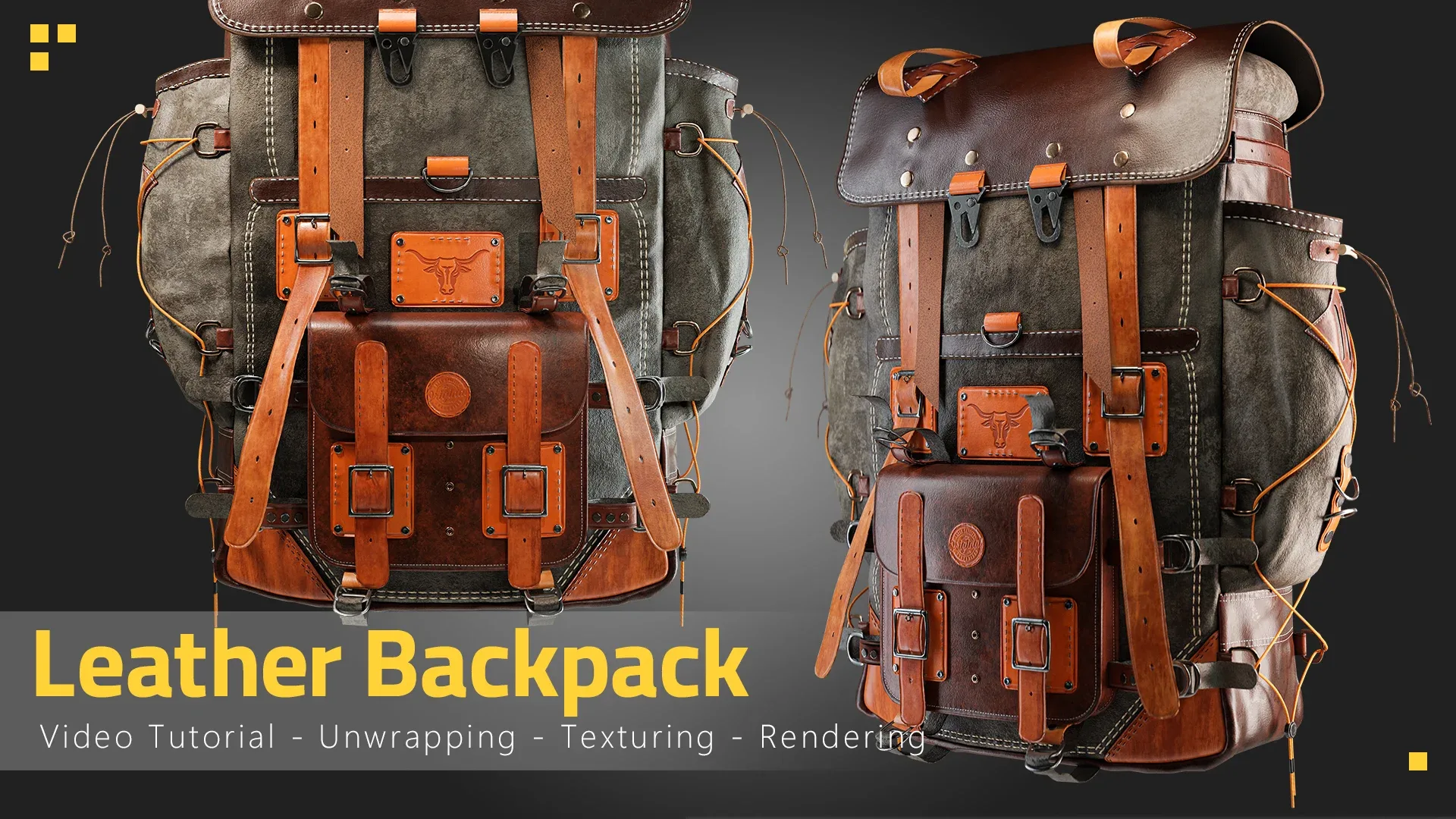 Leather Backpack - Tutorial Unwrapping/Texturing/Rendering Process