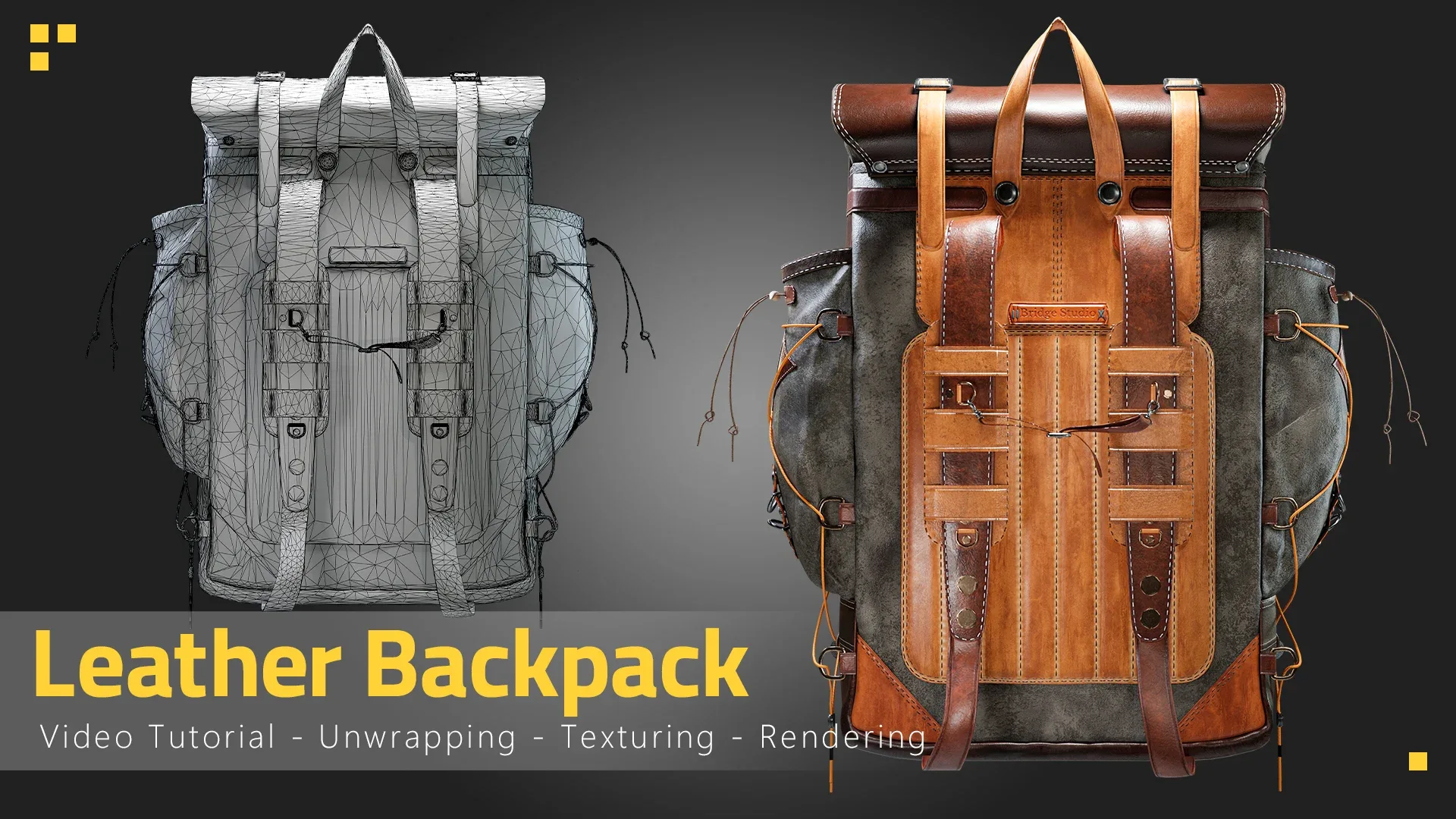 Leather Backpack - Tutorial Unwrapping/Texturing/Rendering Process