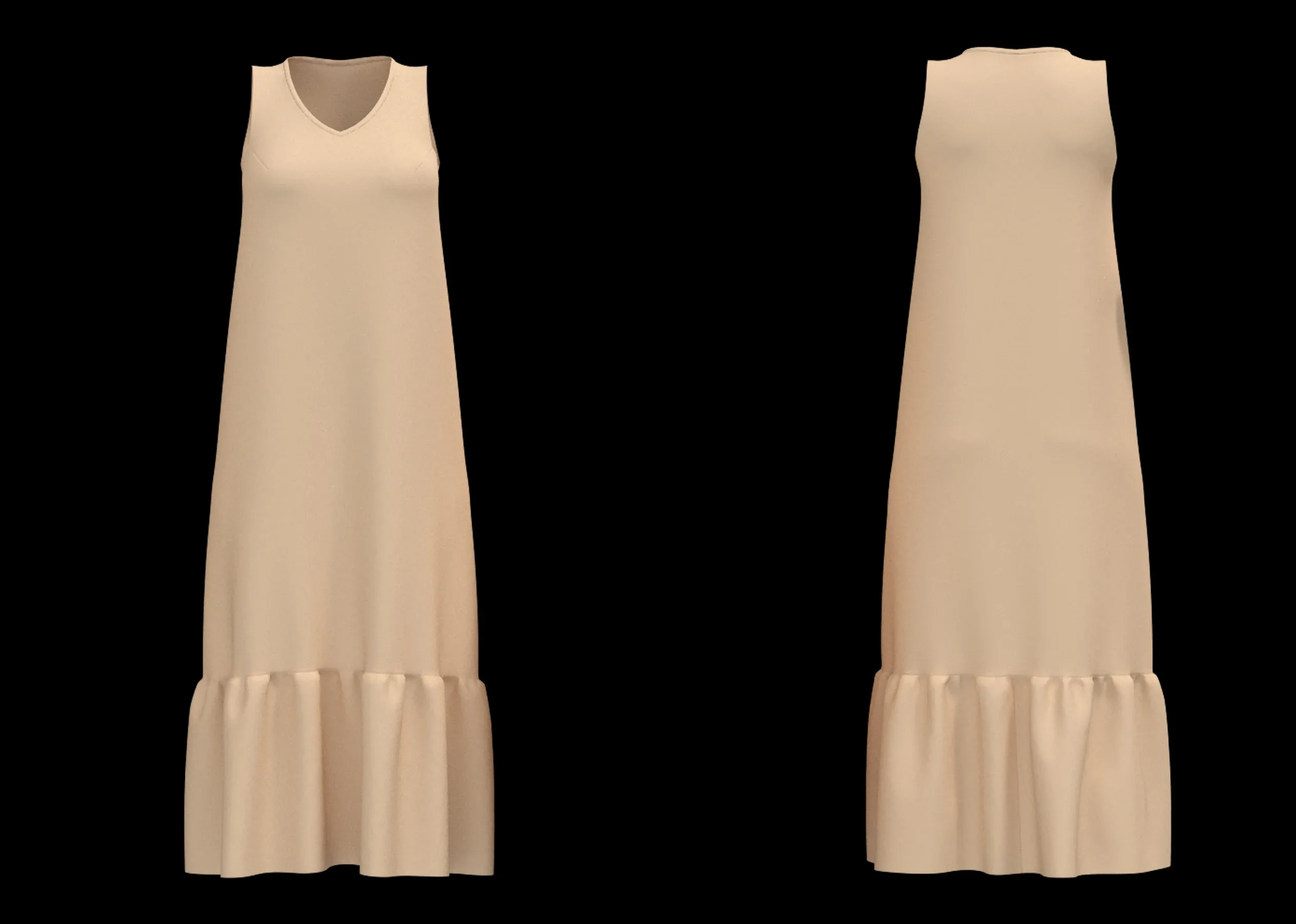 20 Women's Basic Long Dress + Zprj +Obj + Fbx