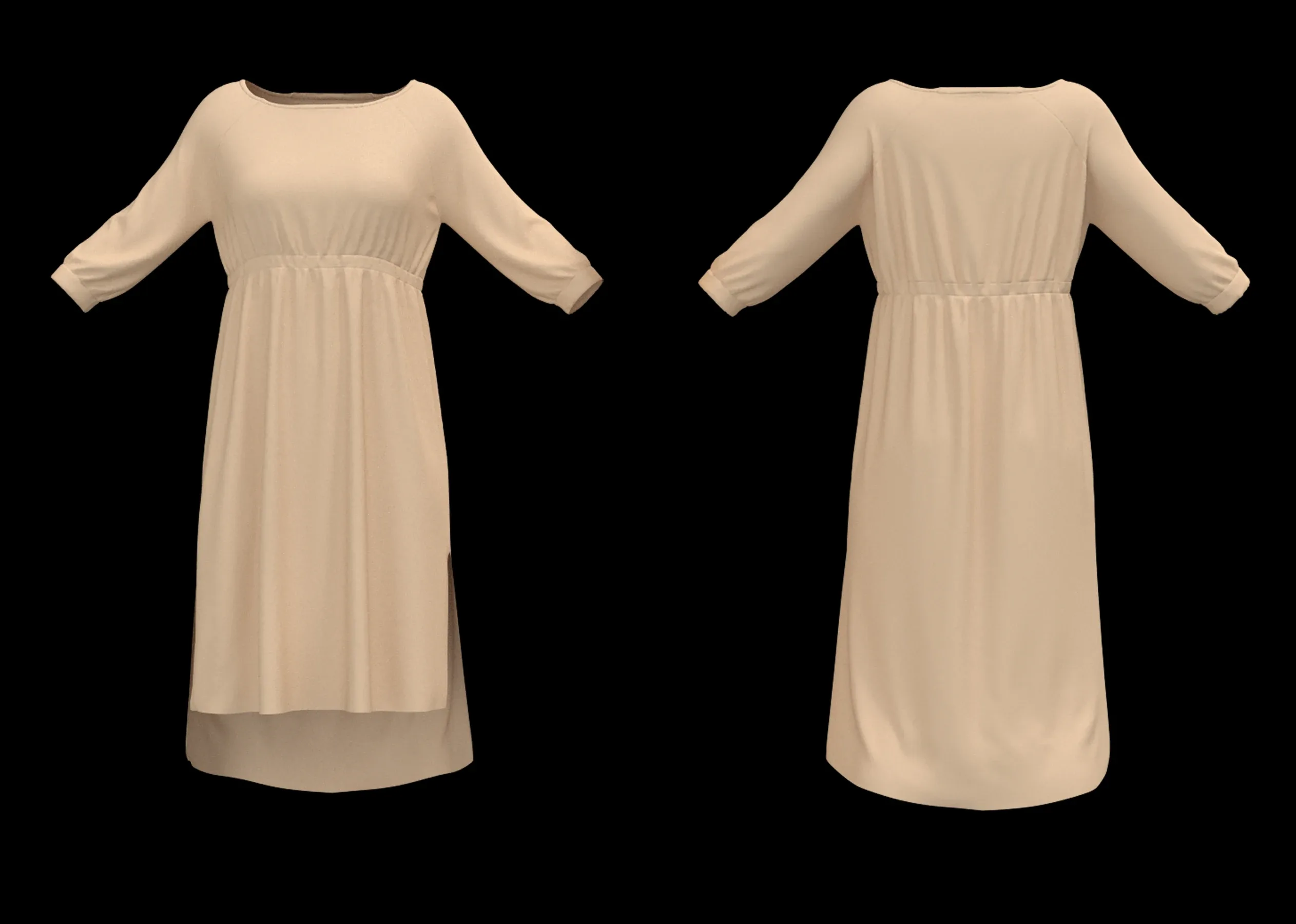 20 Women's Basic Long Dress + Zprj +Obj + Fbx