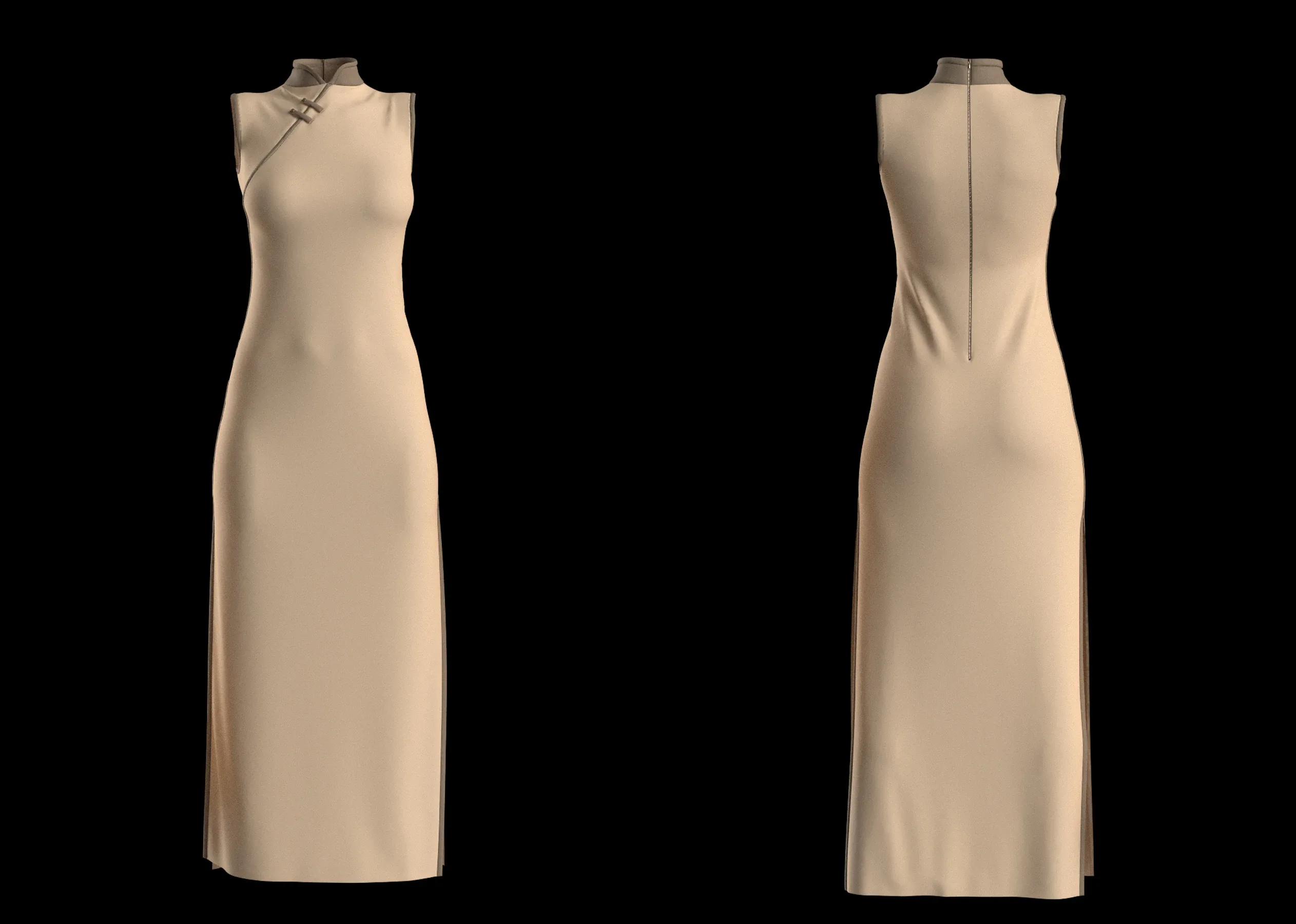 20 Women's Basic Long Dress + Zprj +Obj + Fbx