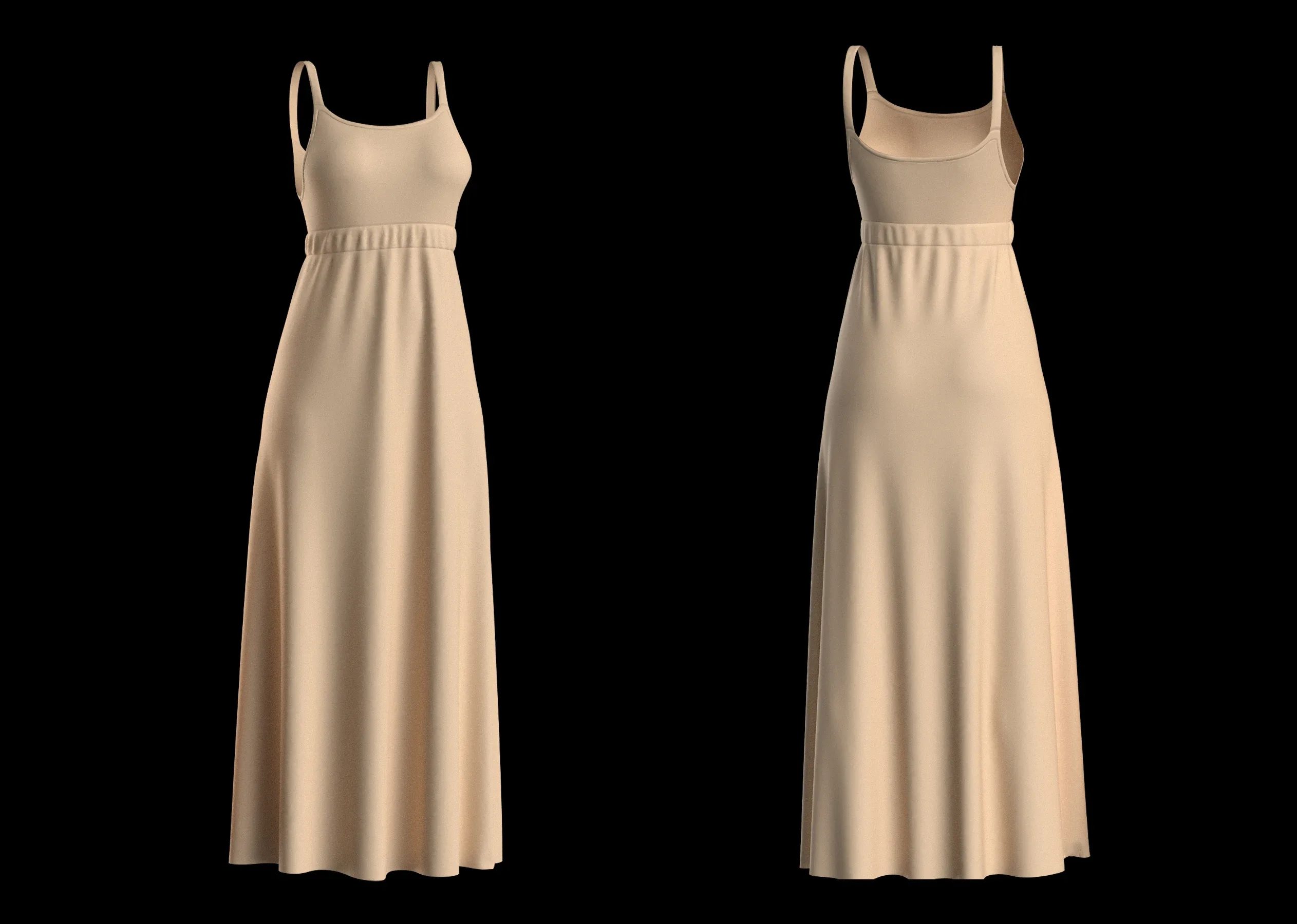 20 Women's Basic Long Dress + Zprj +Obj + Fbx