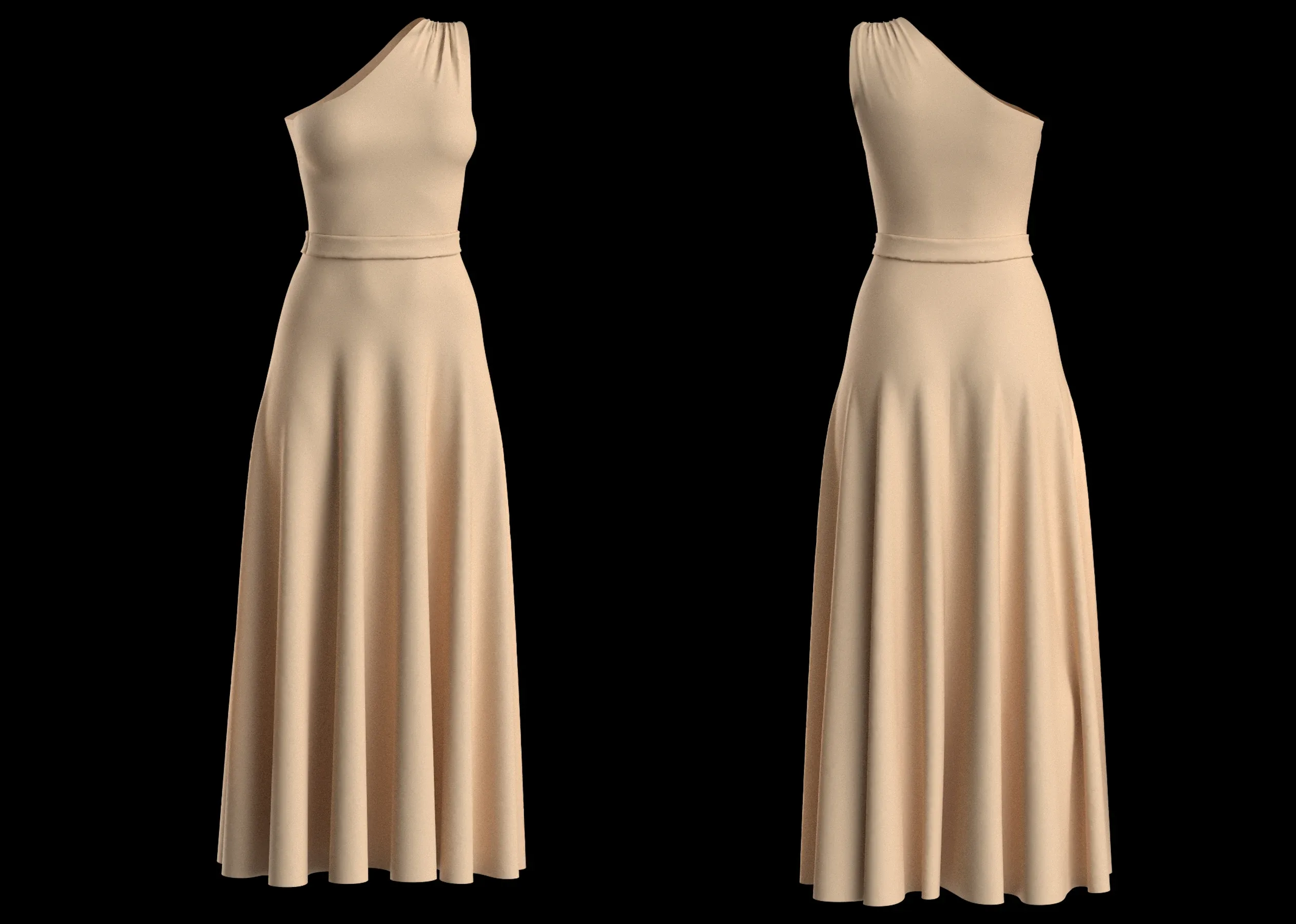 20 Women's Basic Long Dress + Zprj +Obj + Fbx