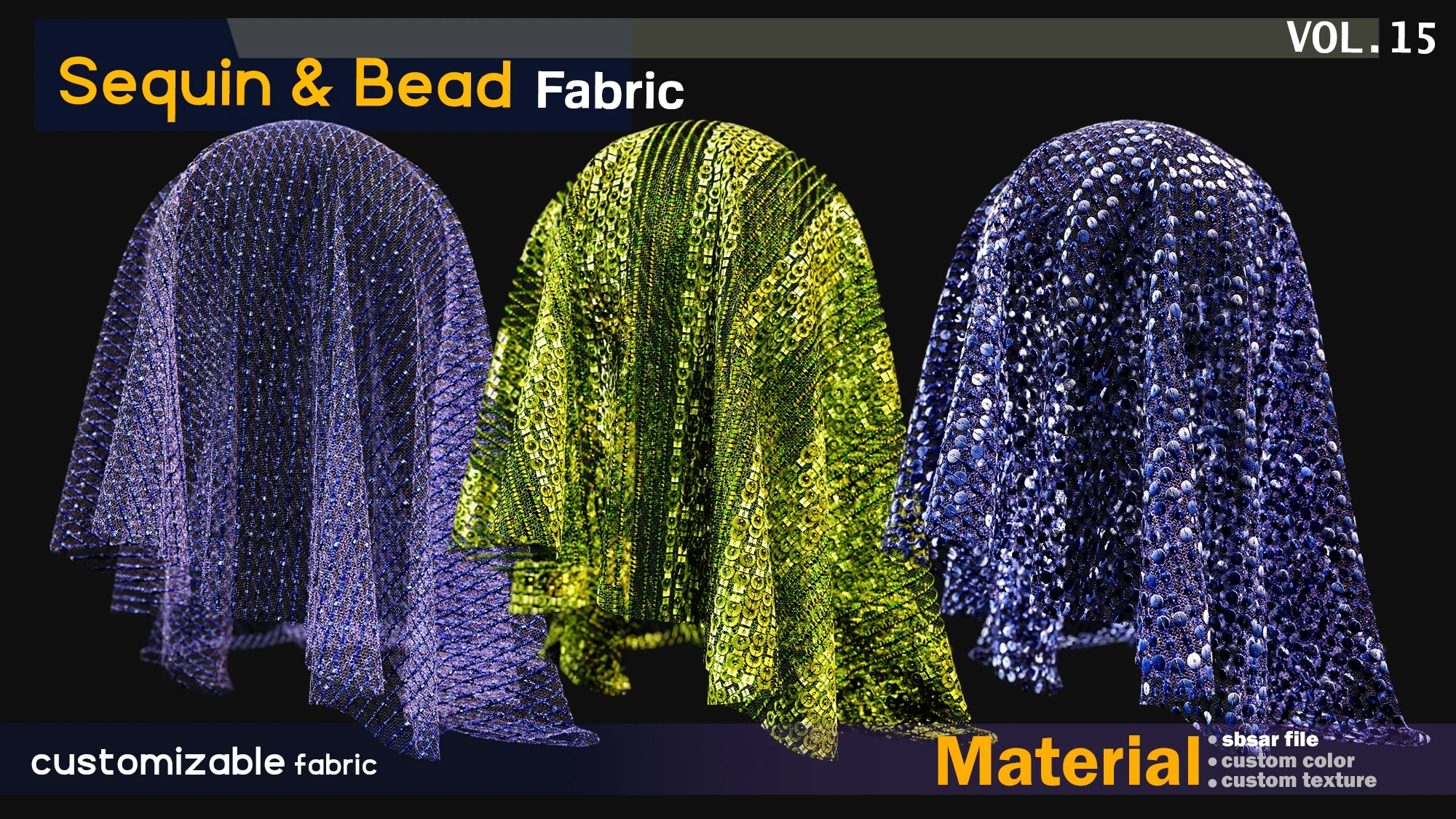 Sequin & Beaded fabric Material -SBSAR -custom color -custom fabric -VOL 15