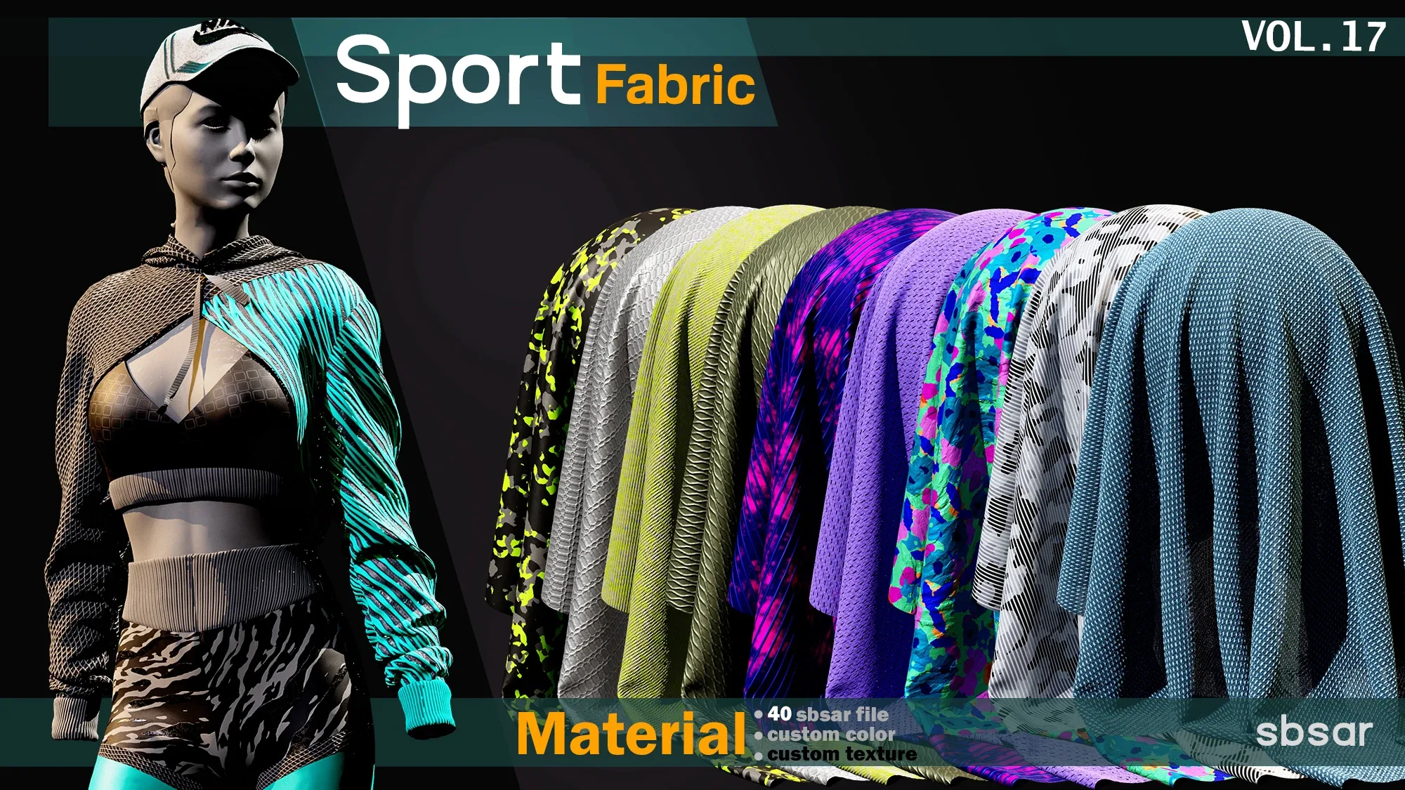 40 Sport fabric Material -SBSAR -custom color -custom fabric -VOL 17