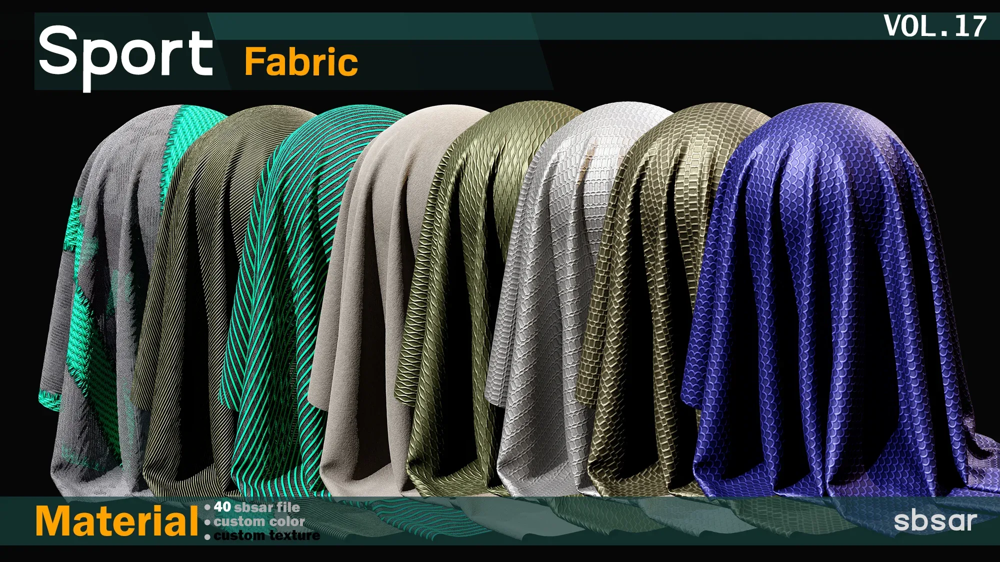 40 Sport fabric Material -SBSAR -custom color -custom fabric -VOL 17