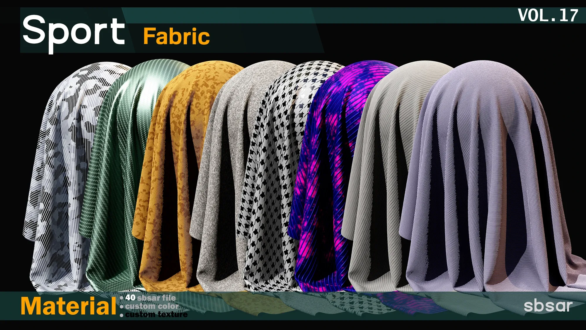 40 Sport fabric Material -SBSAR -custom color -custom fabric -VOL 17