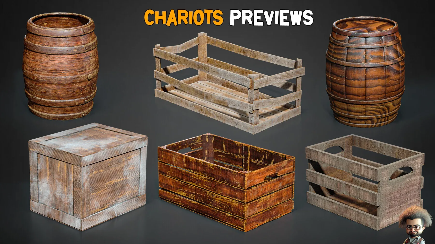 30 Chariots 3D Models + 4K Textures