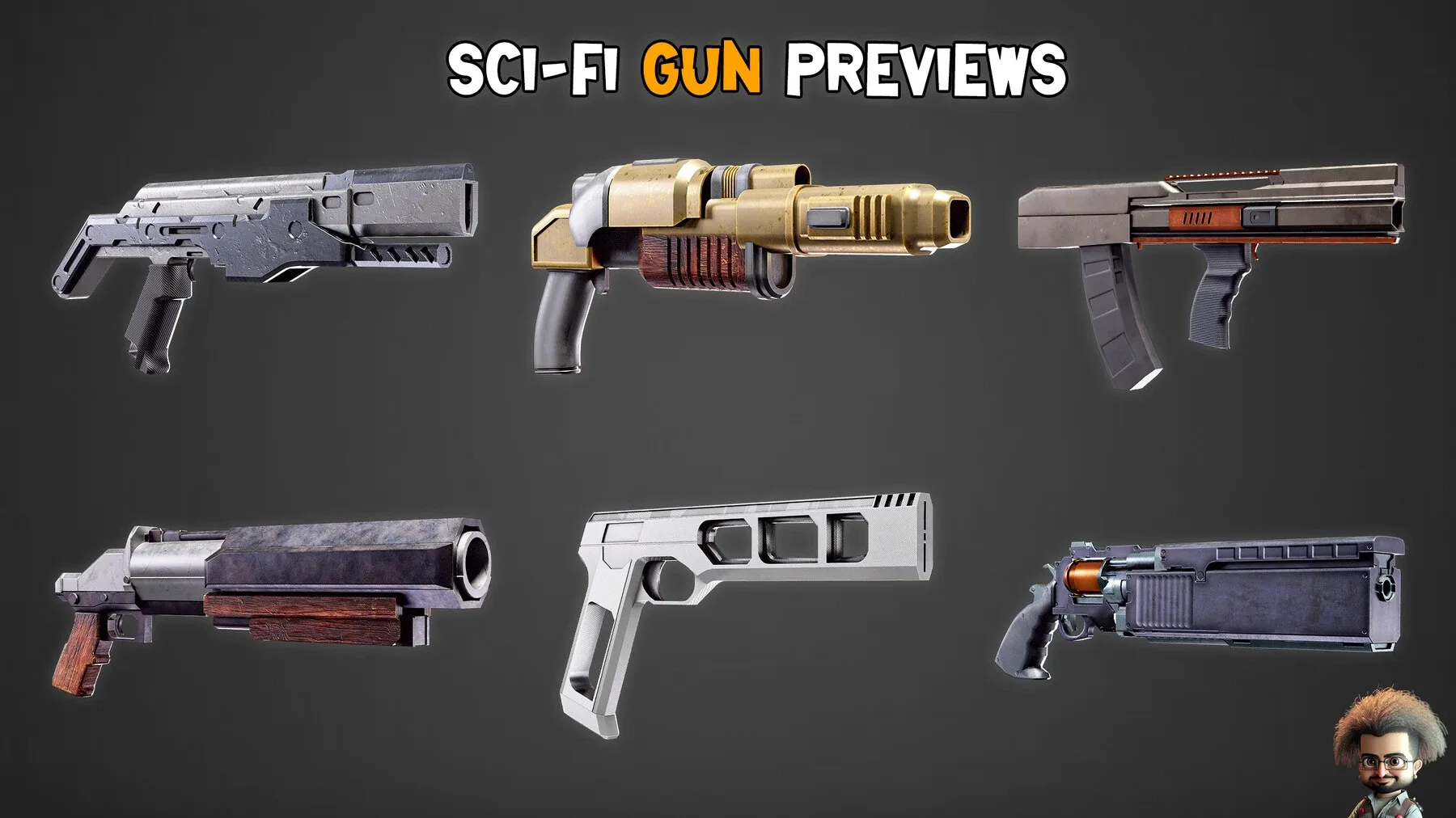 30 HQ Sci-Fi Gun + 4K Texture - Vol 02