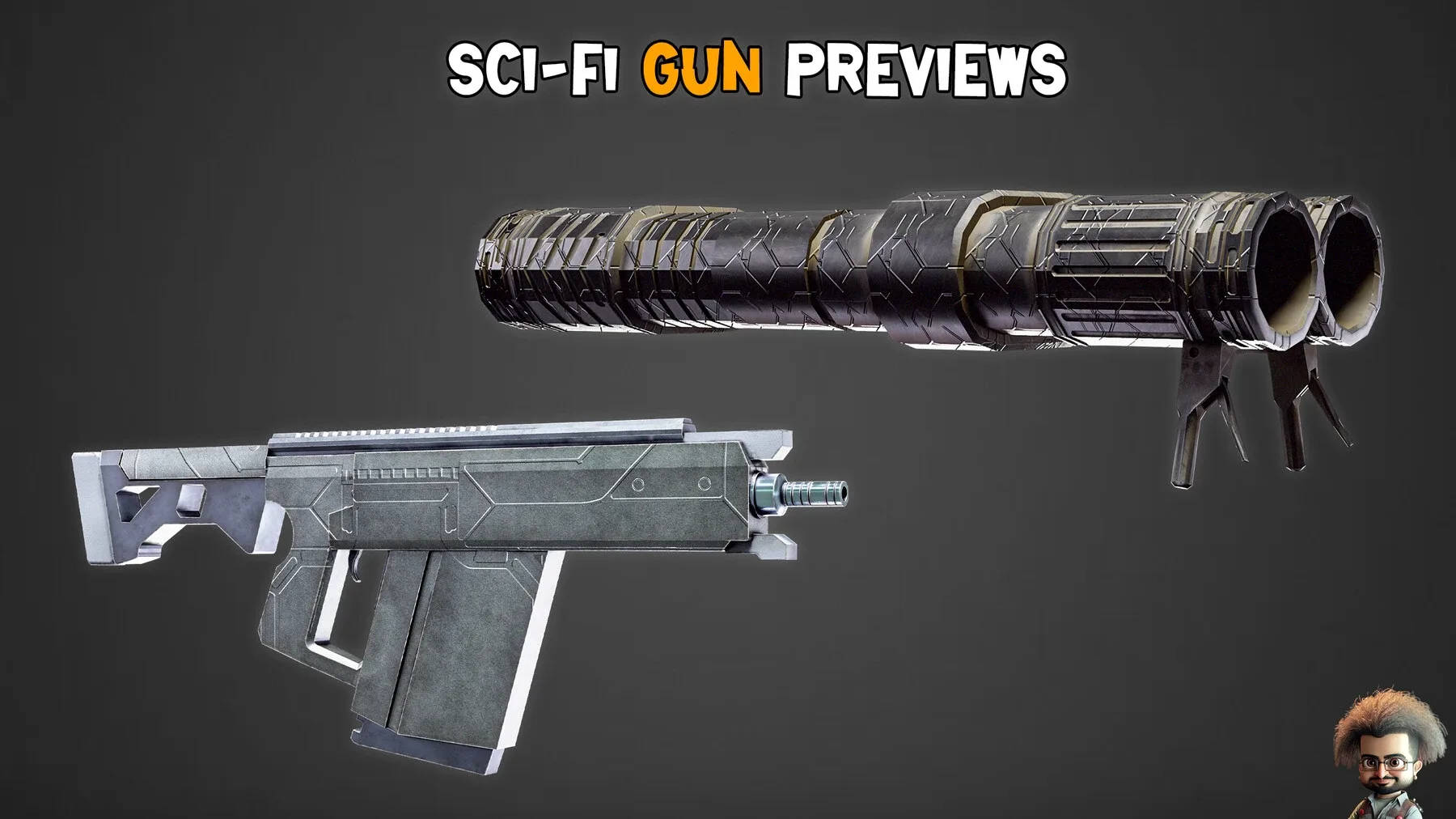 30 HQ Sci-Fi Gun + 4K Texture - Vol 02