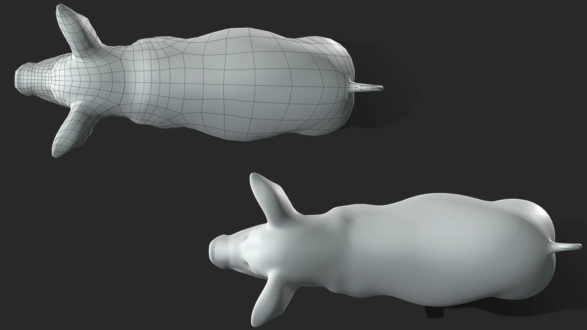 Baby Pig BaseMesh - Topology + UV Map