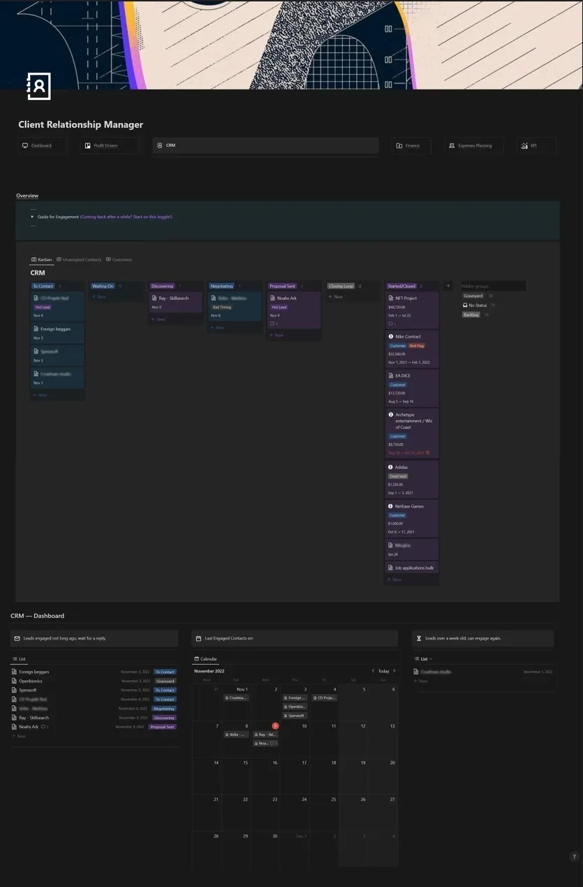 Freelancer Template for Notion