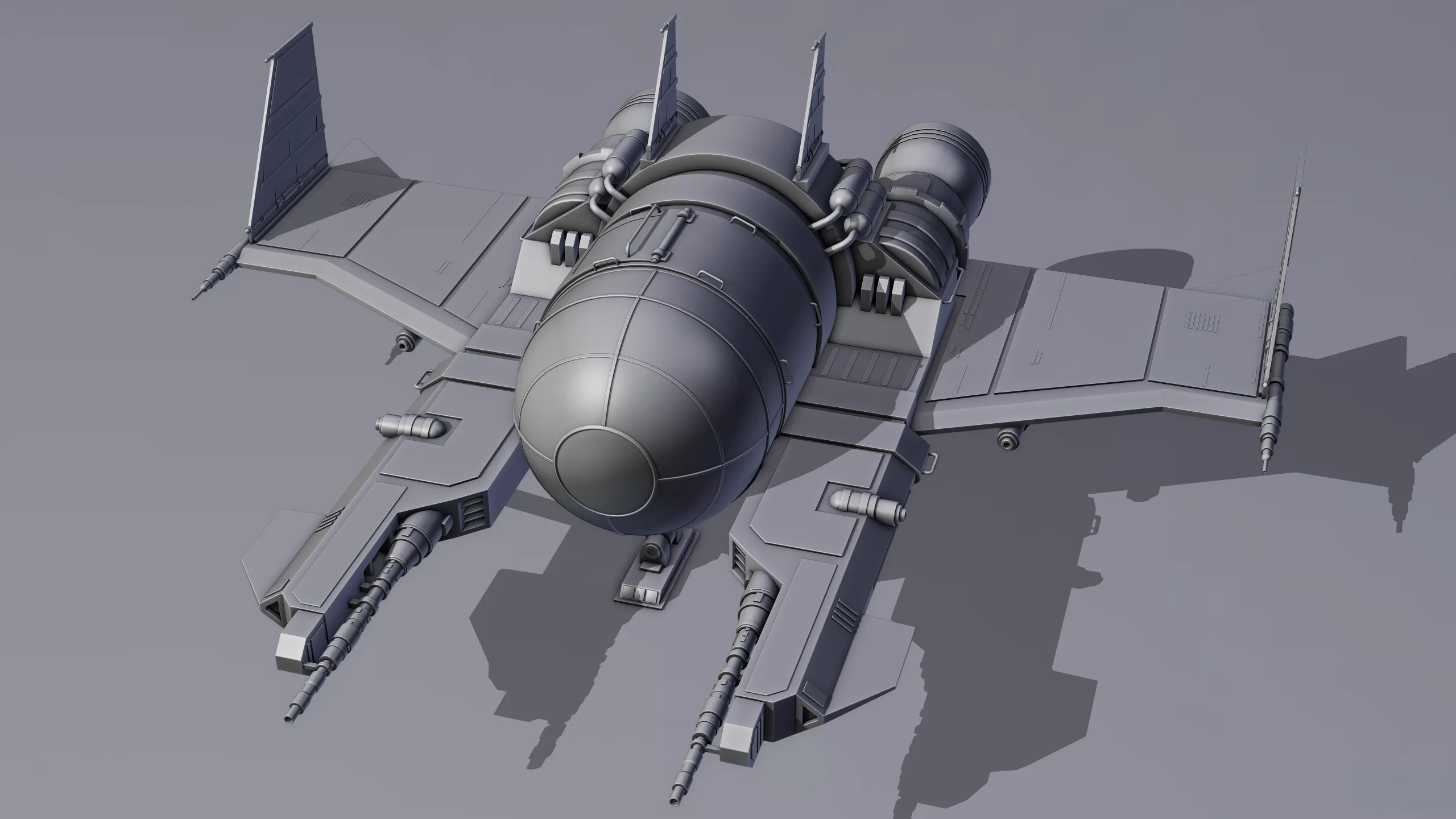 Spaceship 3d Model - Blender