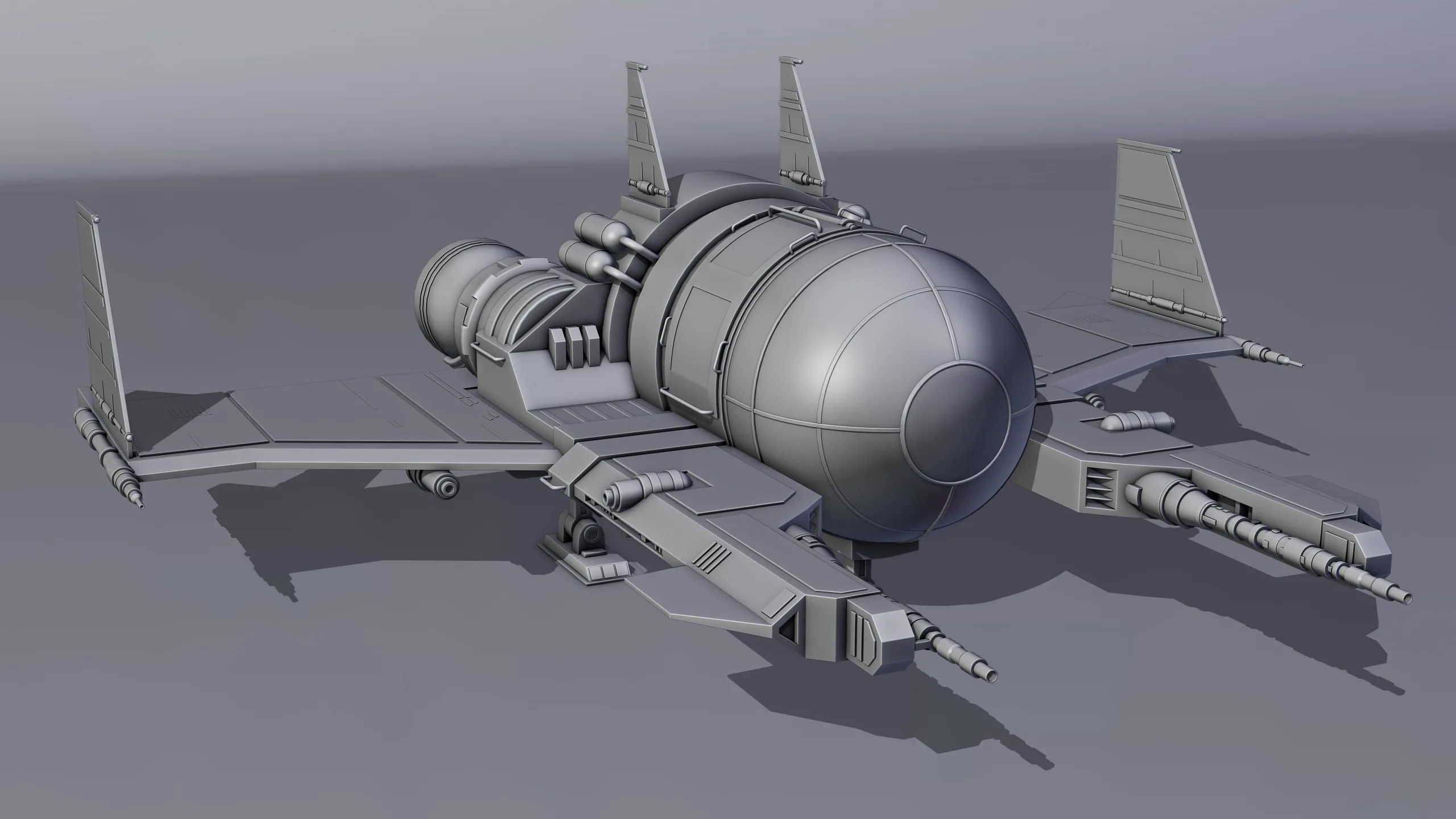 Spaceship 3d Model - Blender