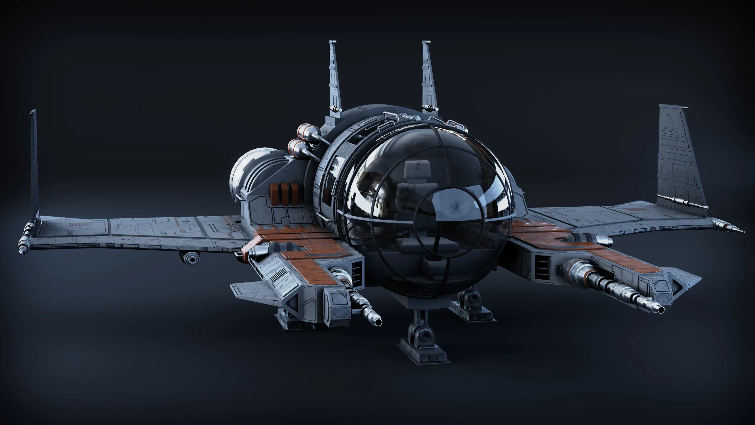Spaceship 3d Model - Blender