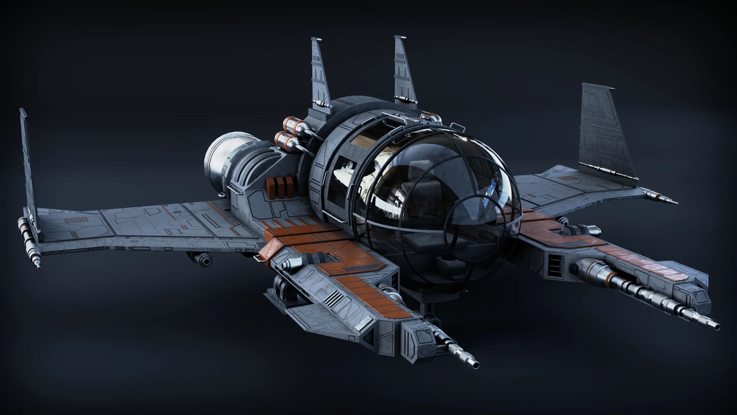Spaceship 3d Model - Blender