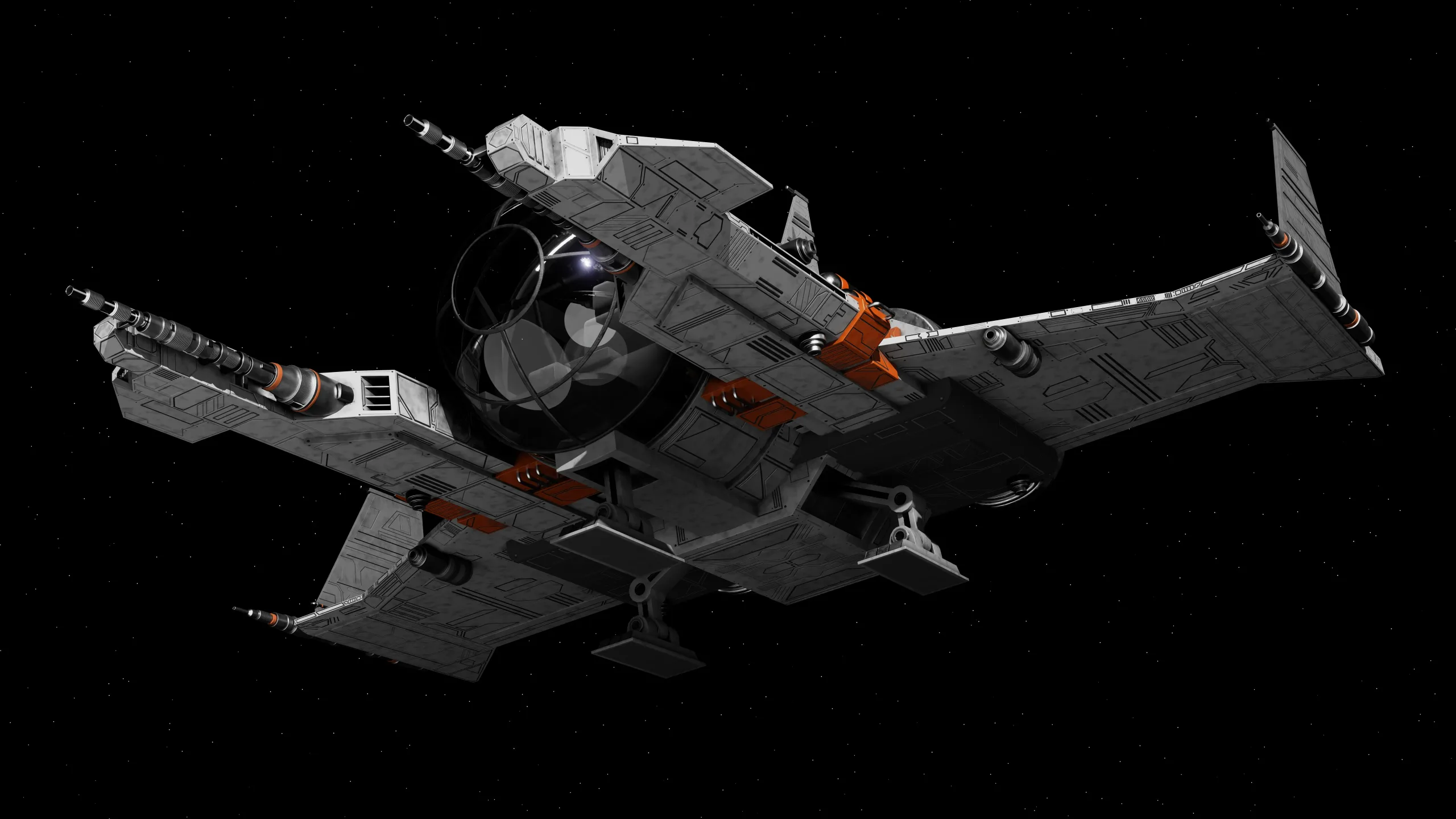 Spaceship 3d Model - Blender