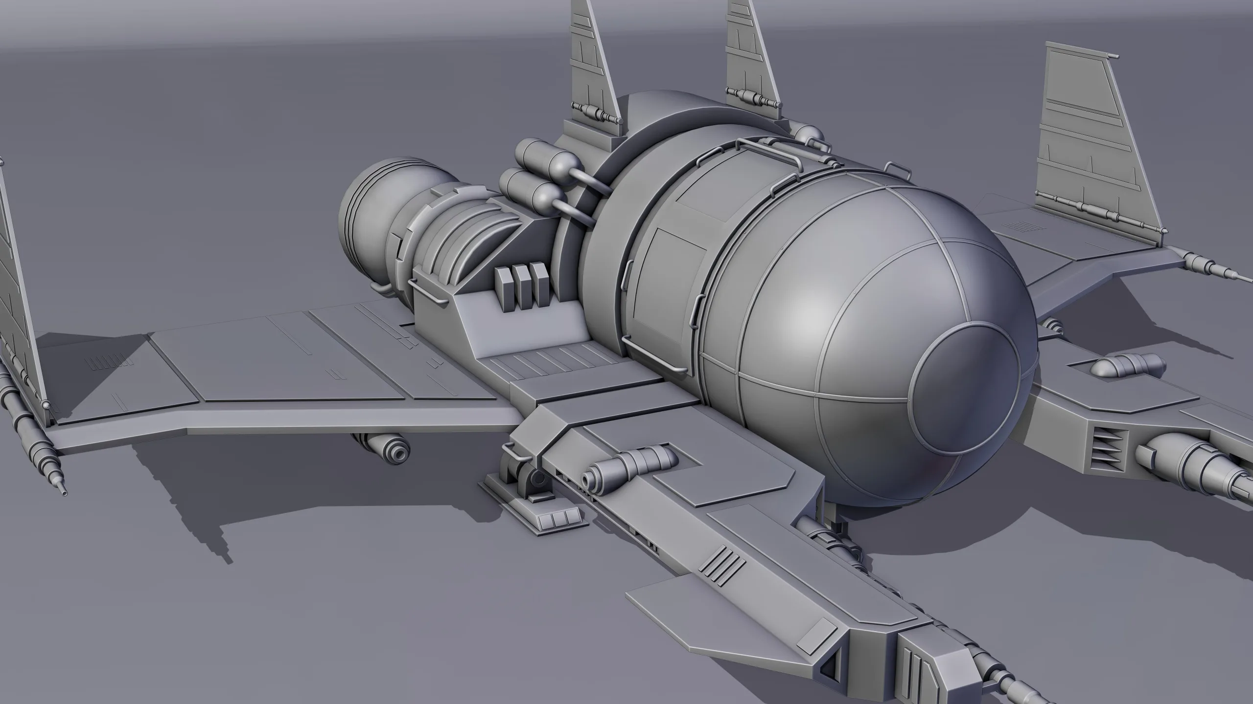 Spaceship 3d Model - Blender