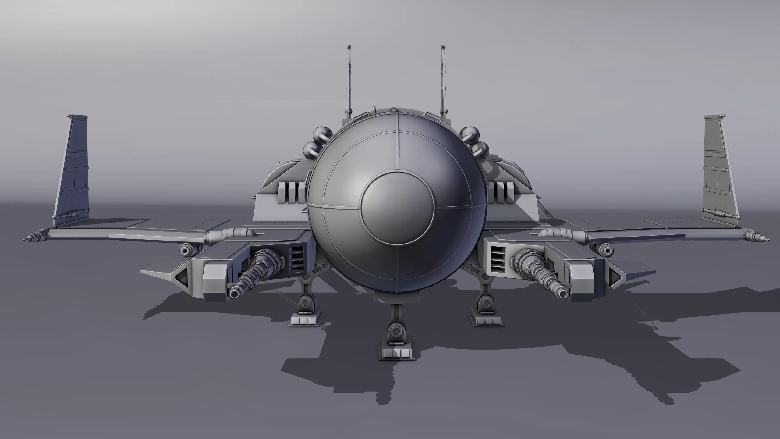 Spaceship 3d Model - Blender