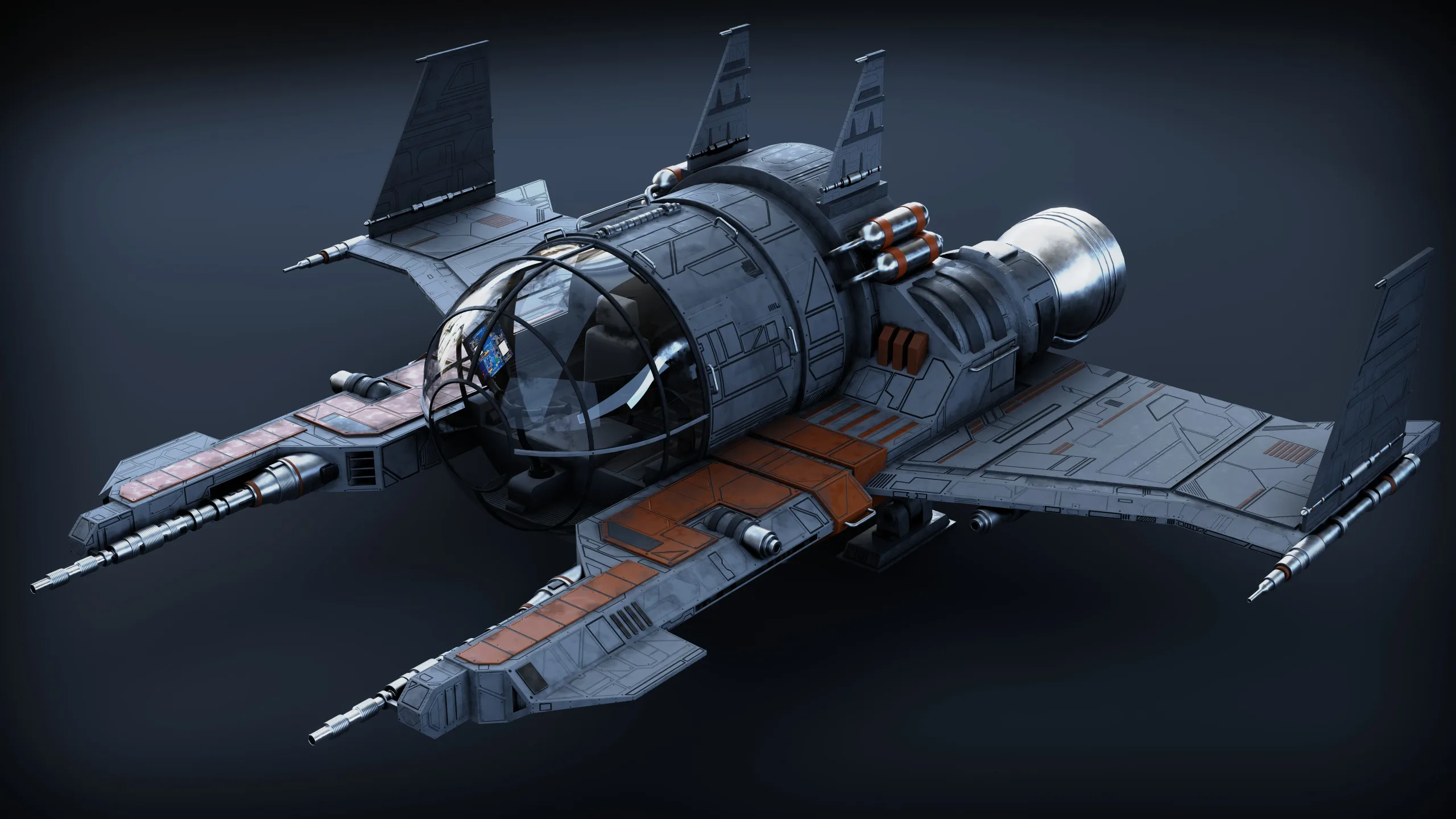 Spaceship 3d Model - Blender