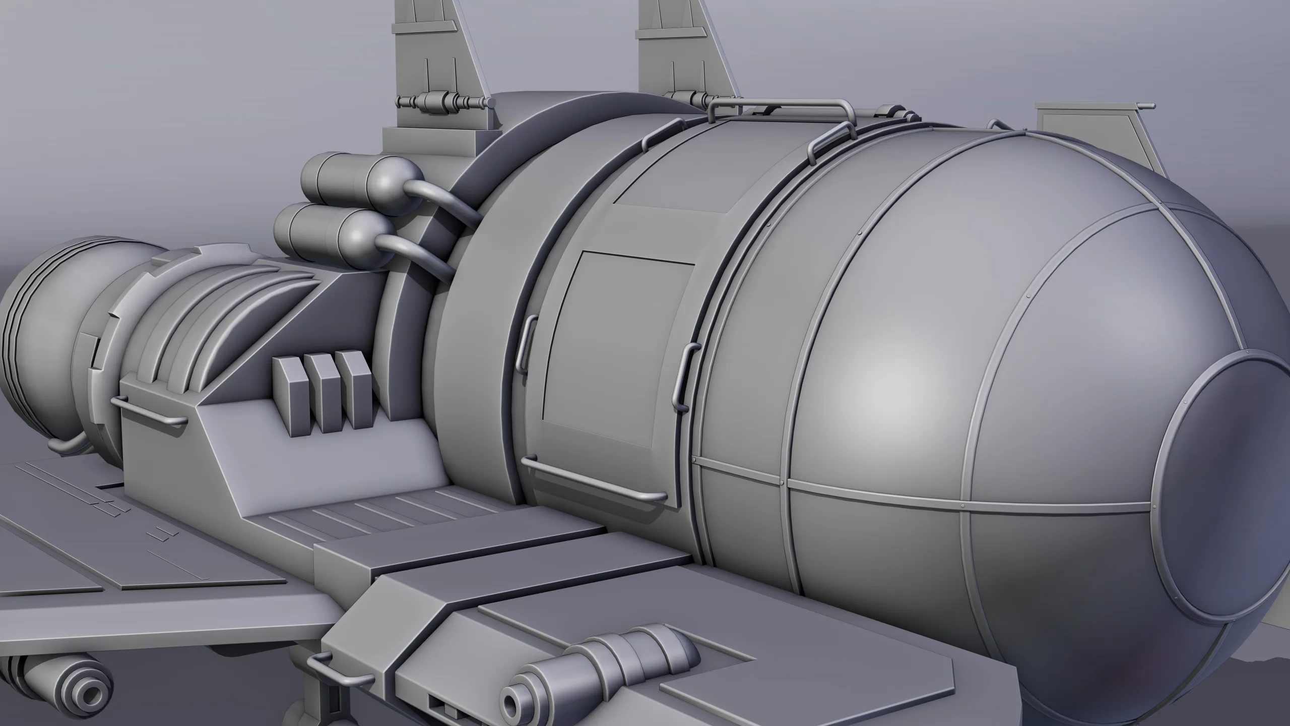 Spaceship 3d Model - Blender