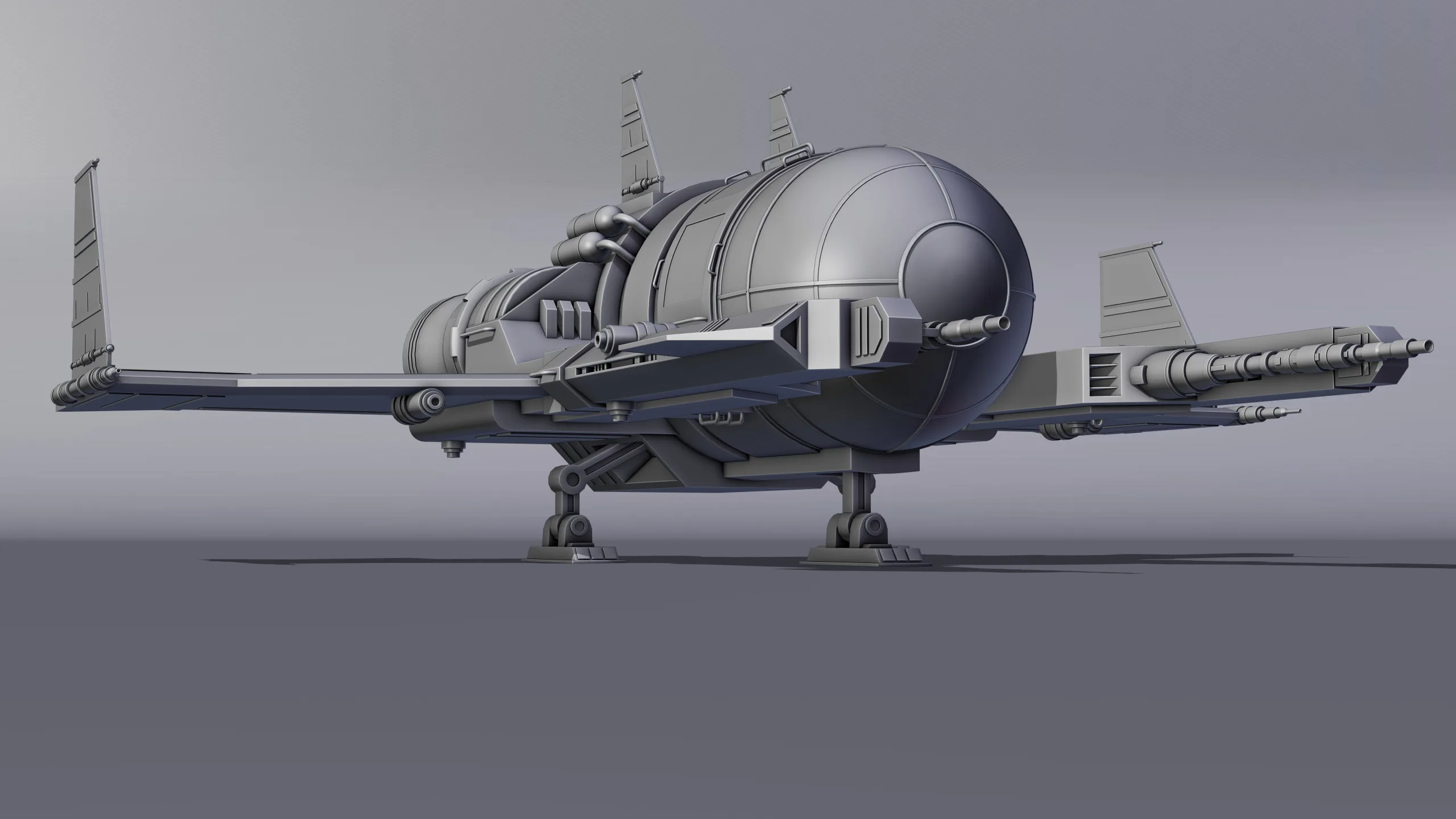 Spaceship 3d Model - Blender