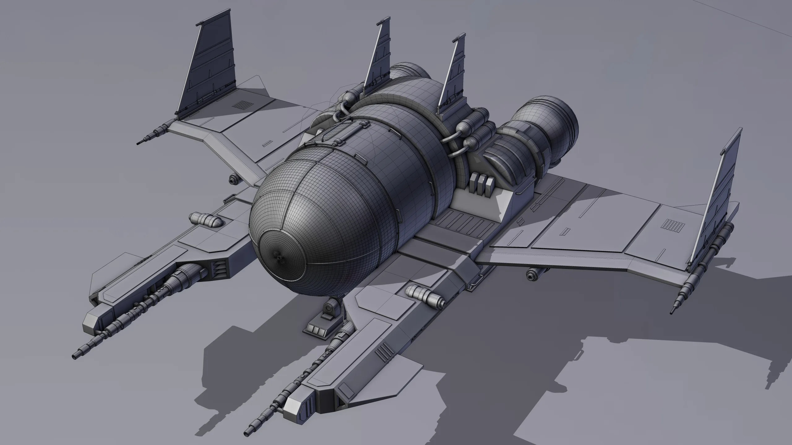 Spaceship 3d Model - Blender