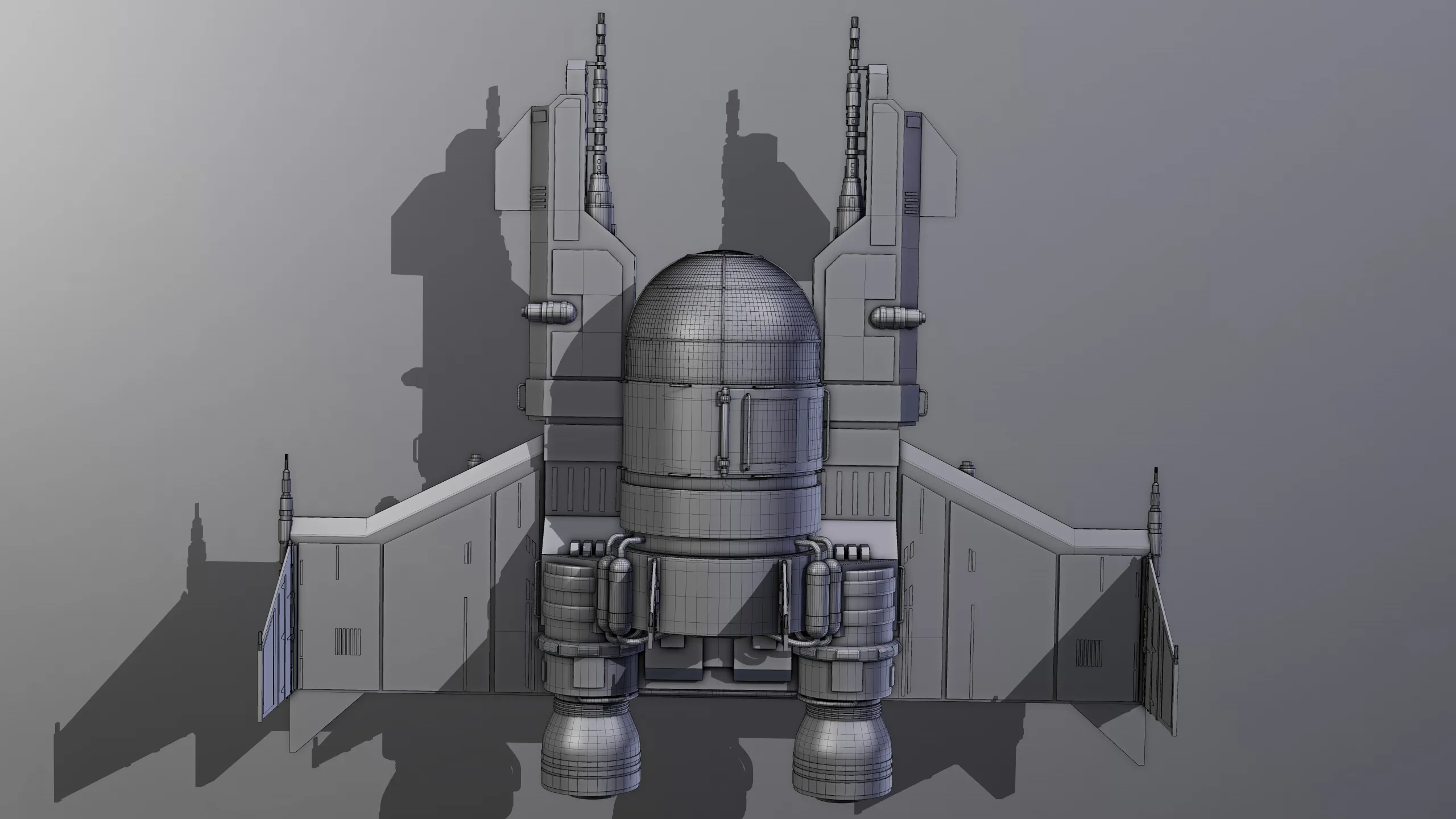 Spaceship 3d Model - Blender