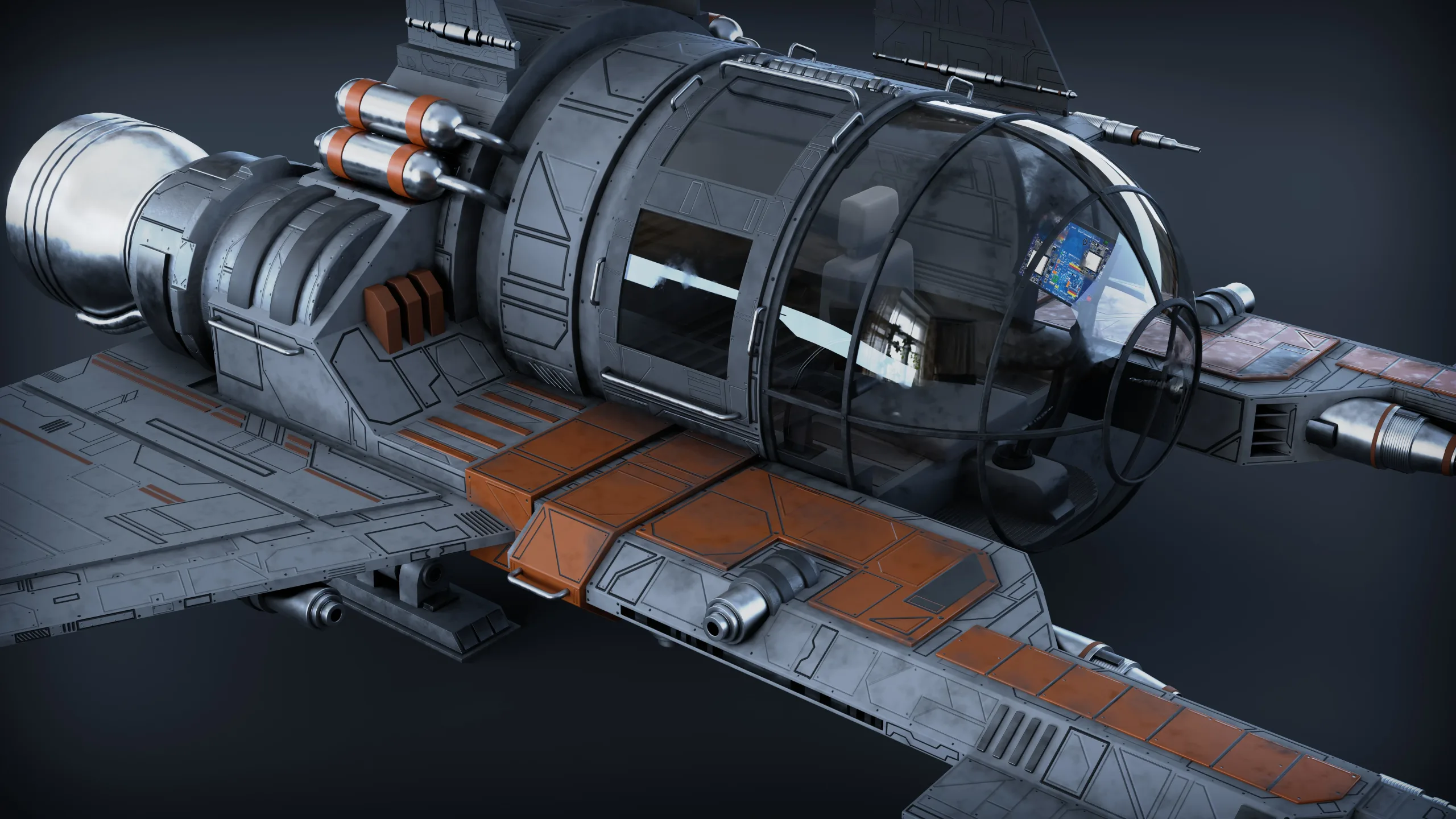Spaceship 3d Model - Blender