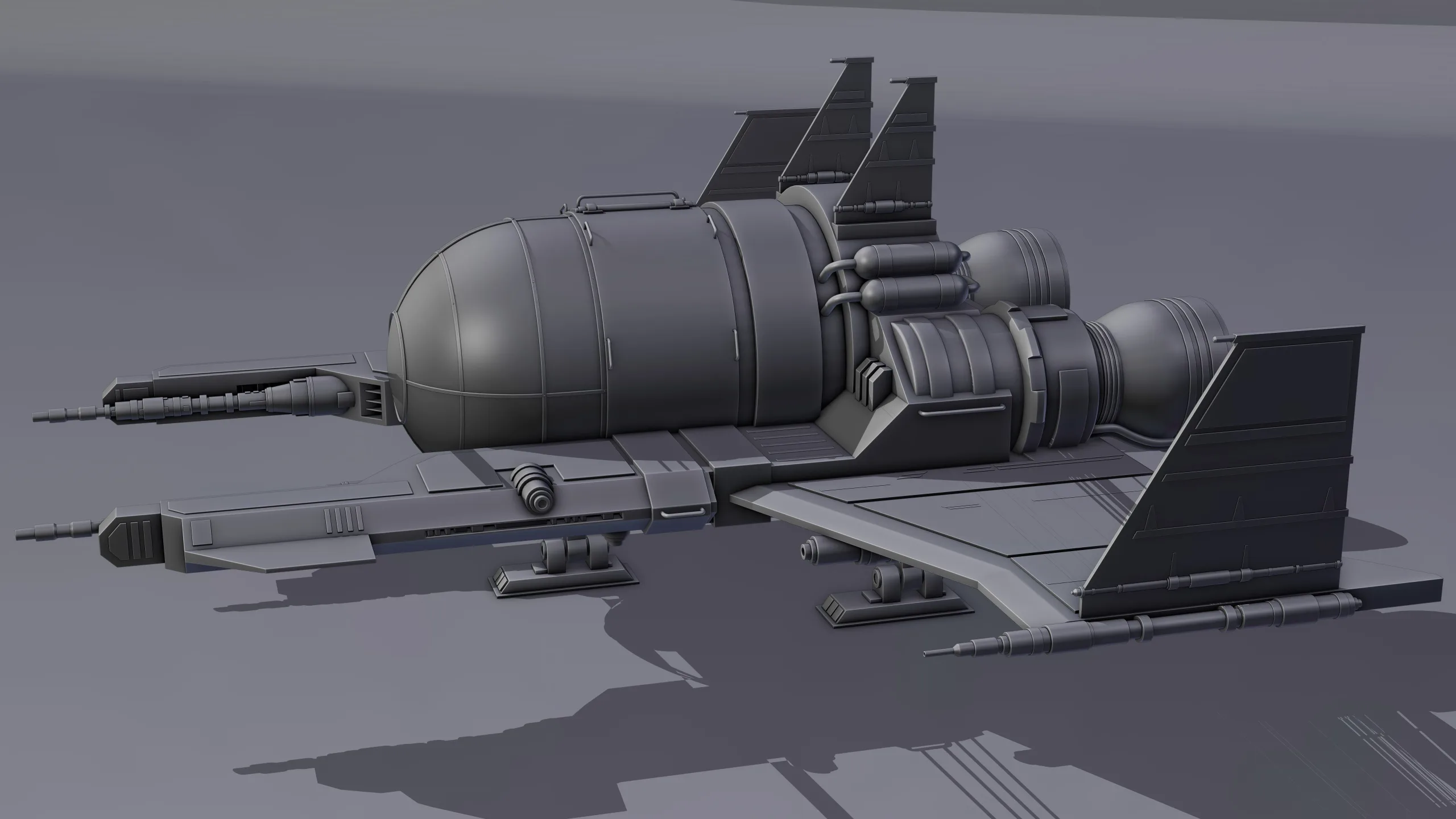 Spaceship 3d Model - Blender