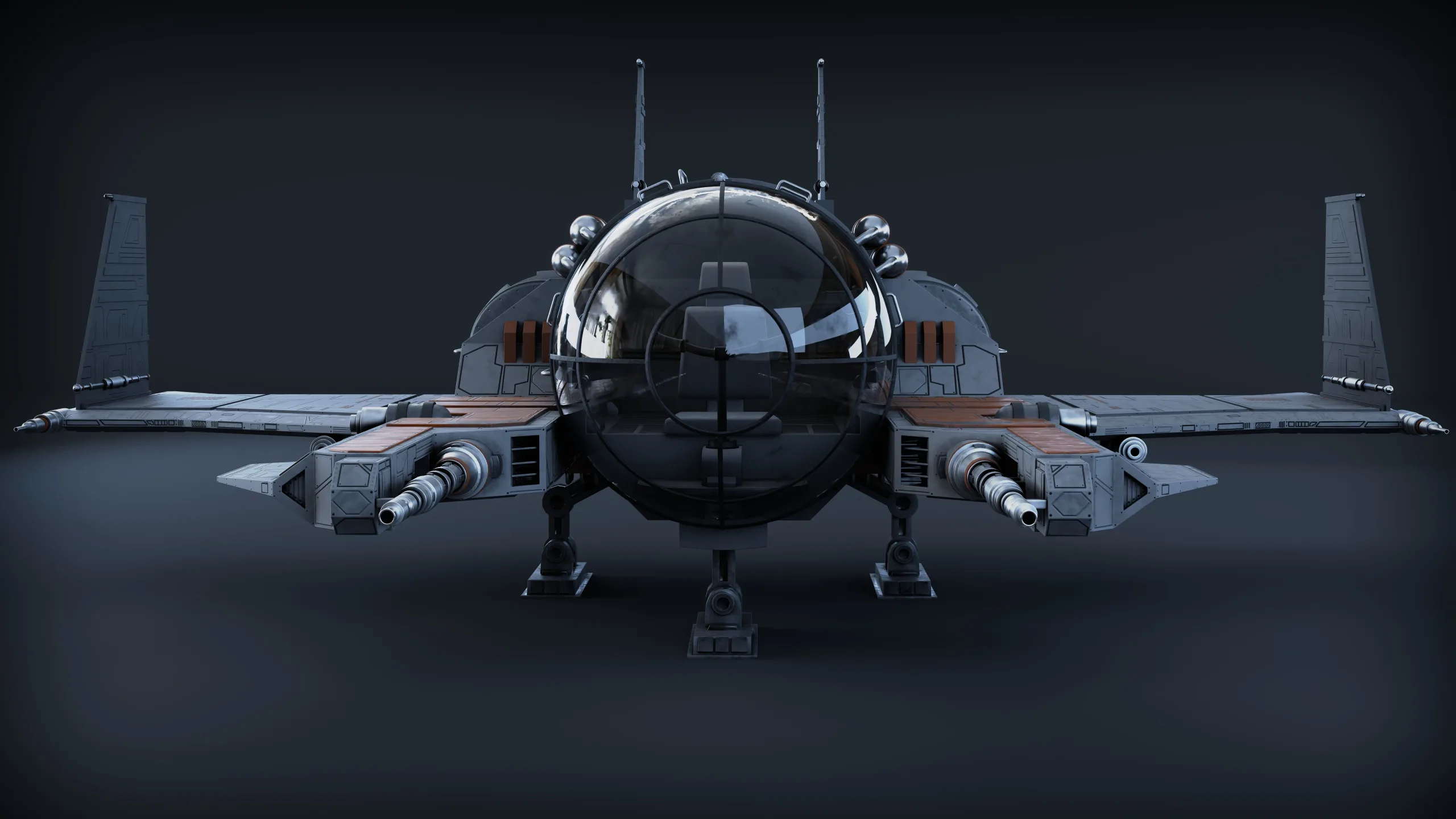 Spaceship 3d Model - Blender