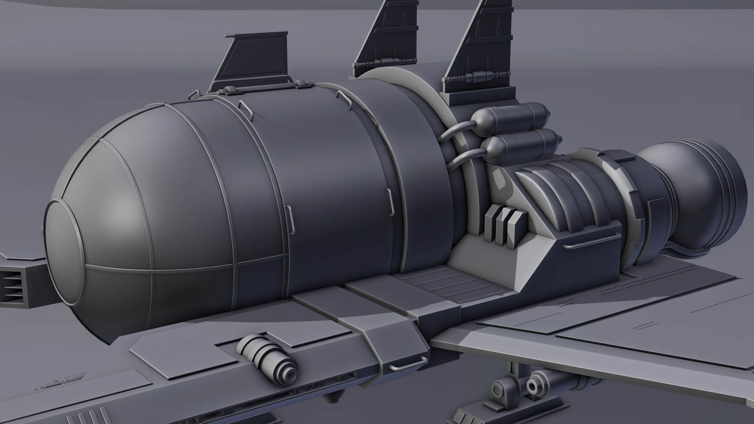 Spaceship 3d Model - Blender