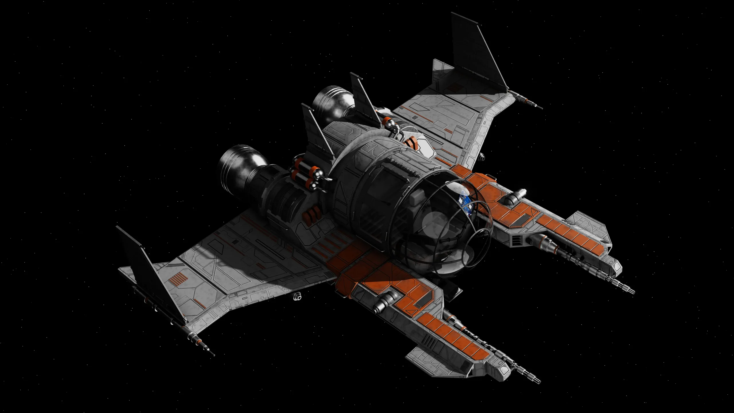 Spaceship 3d Model - Blender