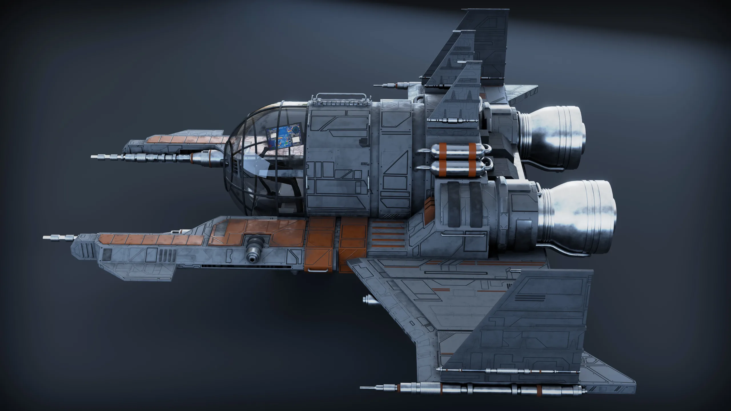 Spaceship 3d Model - Blender