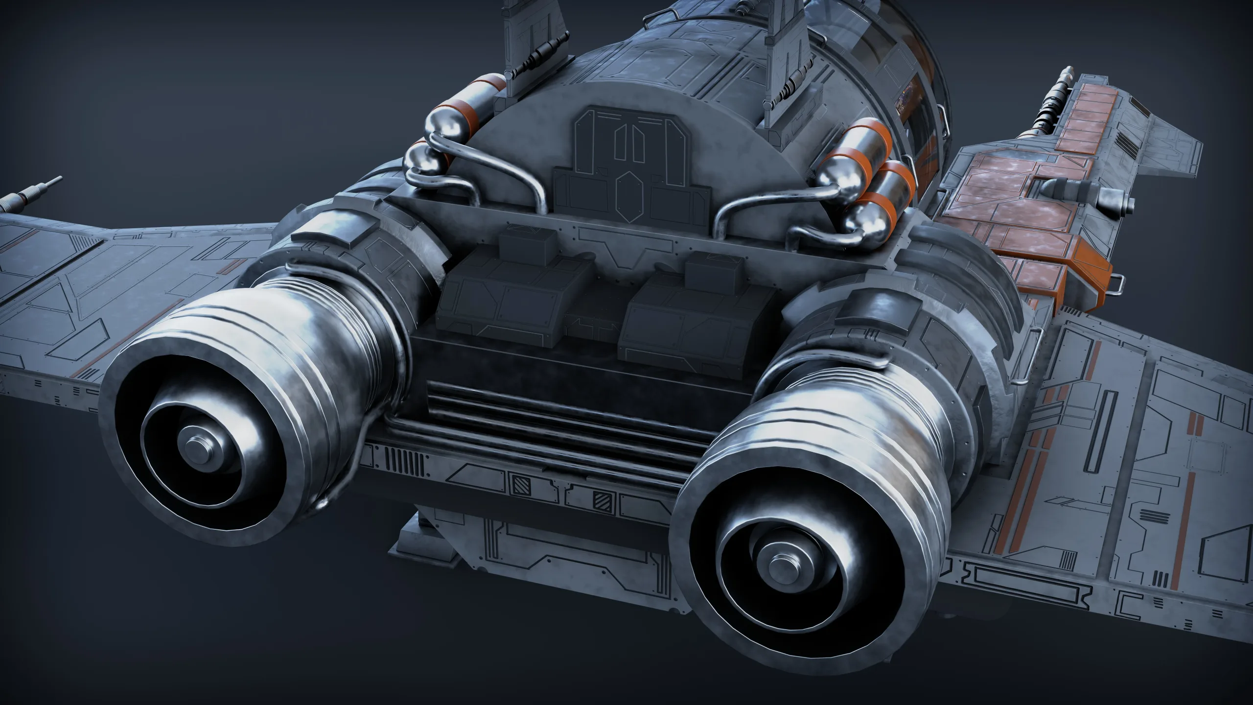 Spaceship 3d Model - Blender