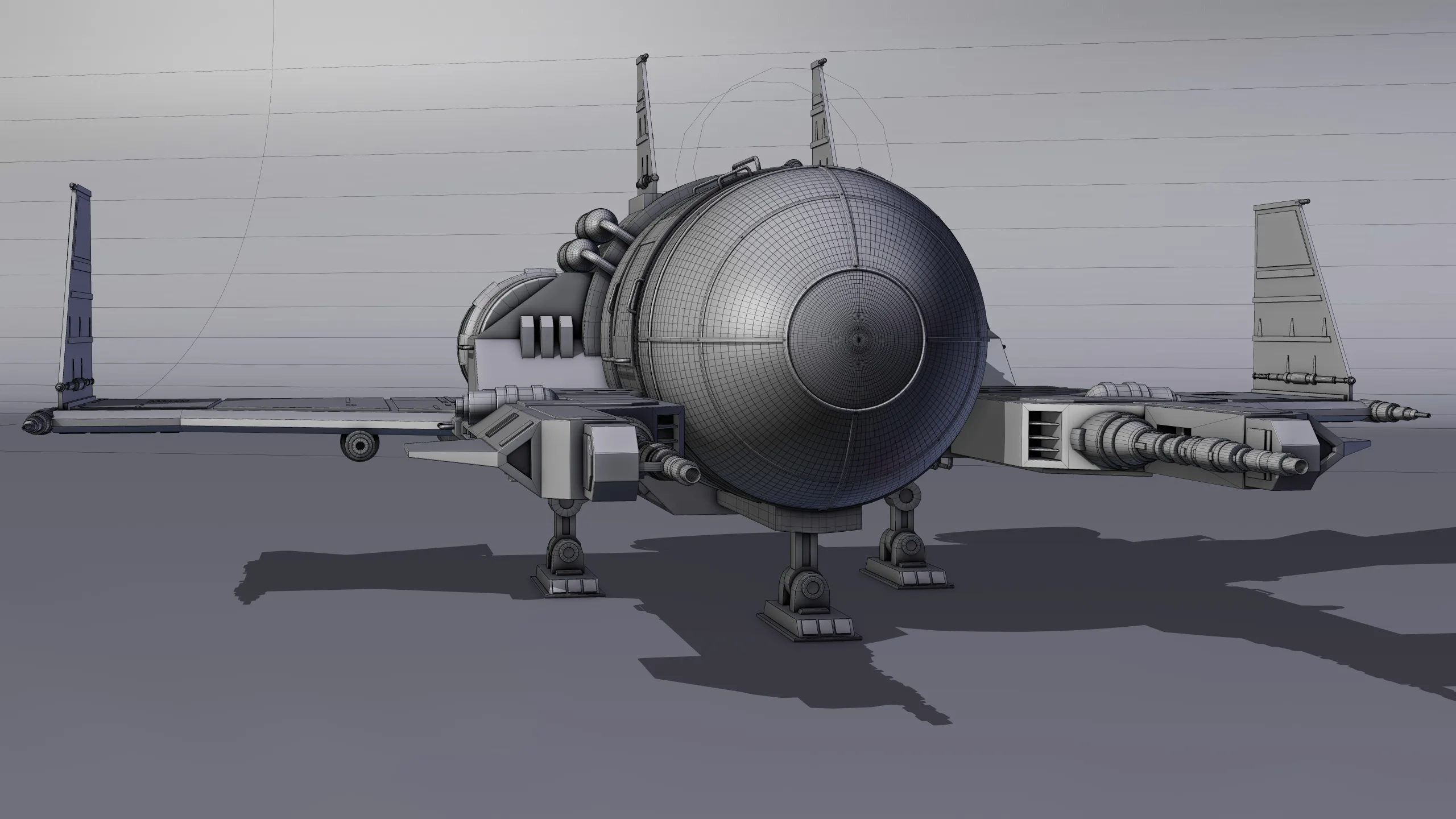 Spaceship 3d Model - Blender