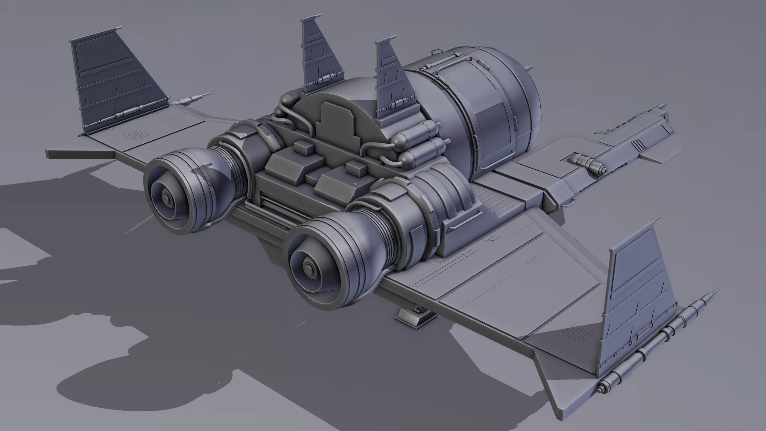 Spaceship 3d Model - Blender