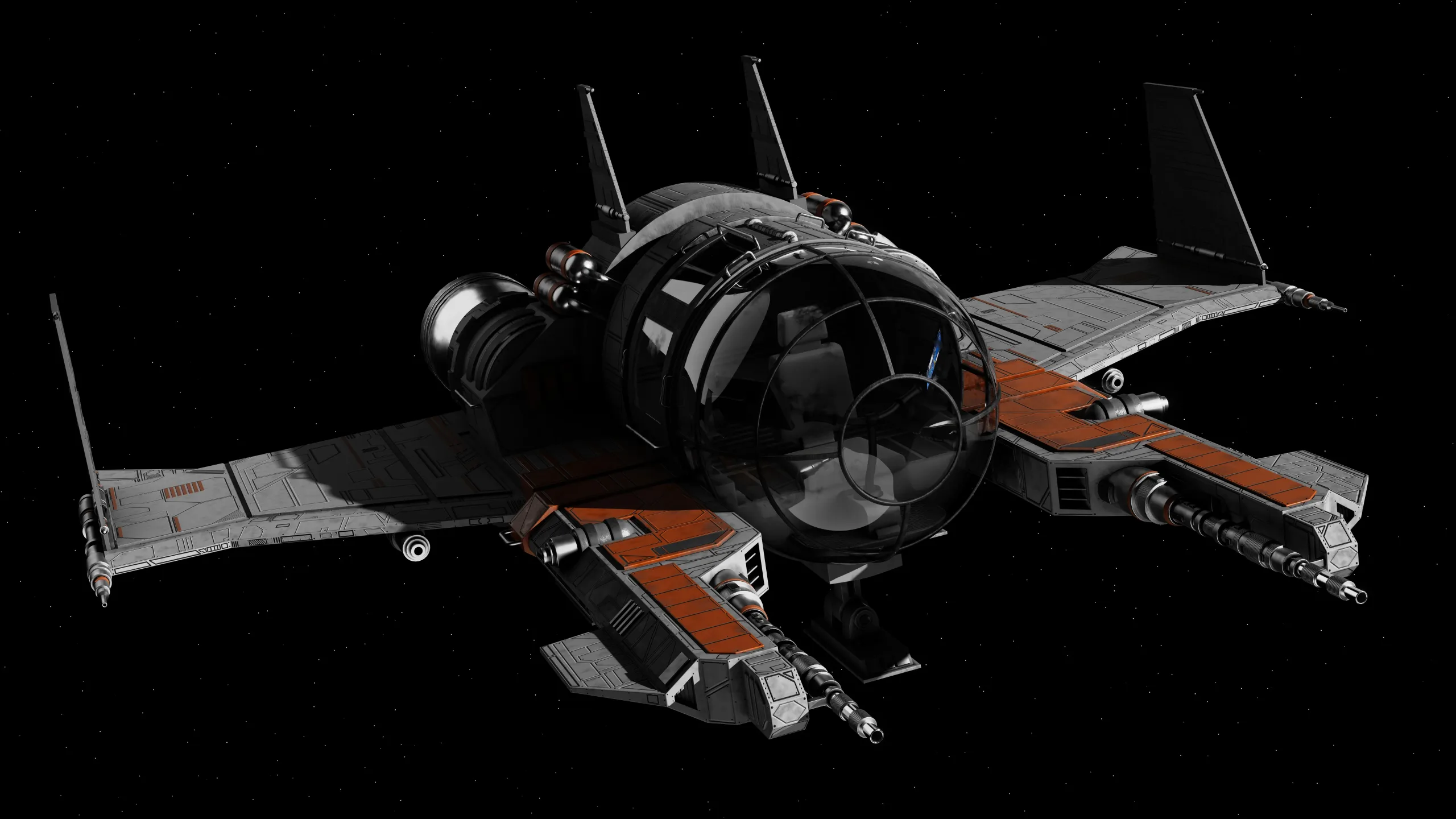 Spaceship 3d Model - Blender