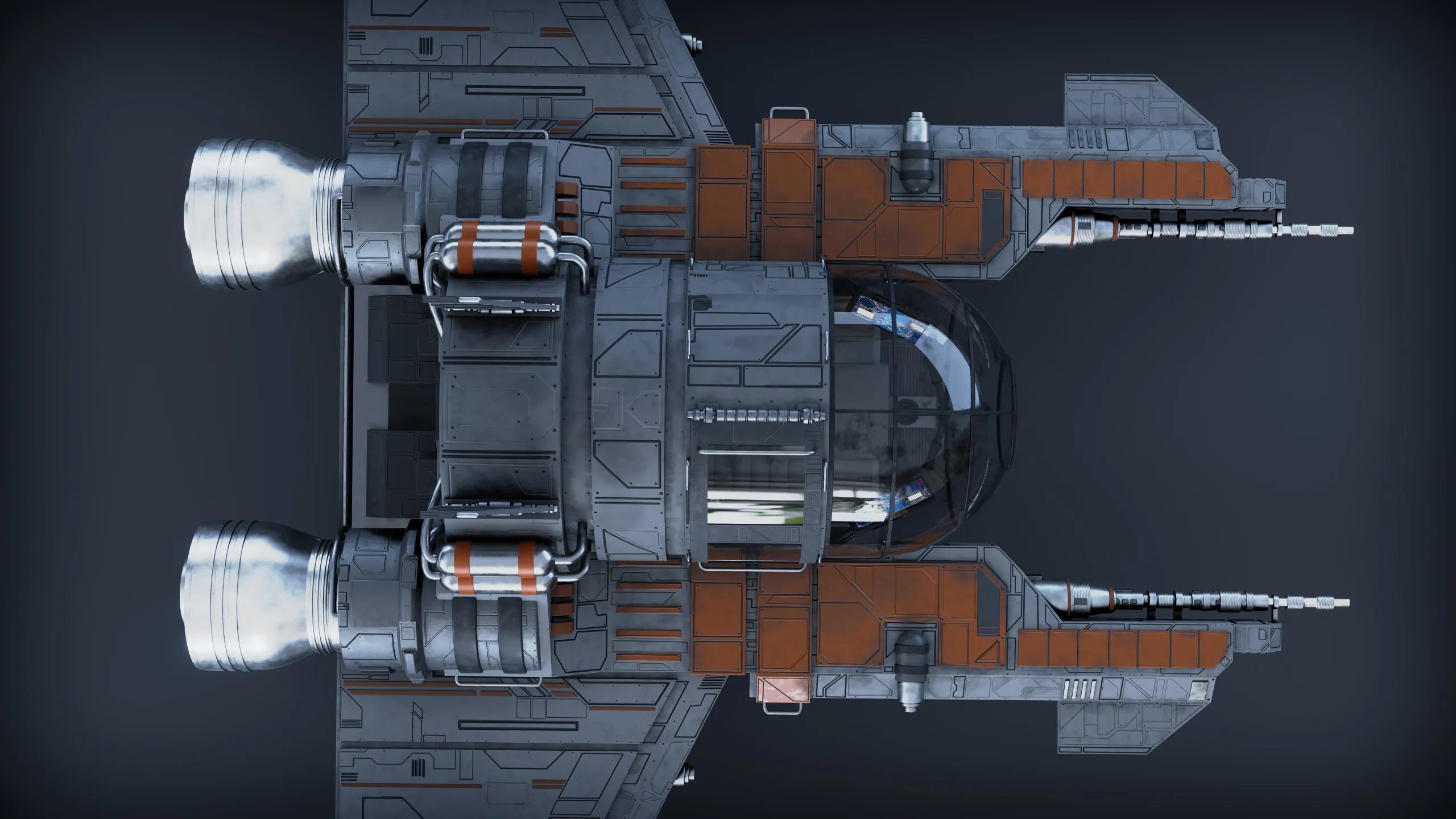 Spaceship 3d Model - Blender
