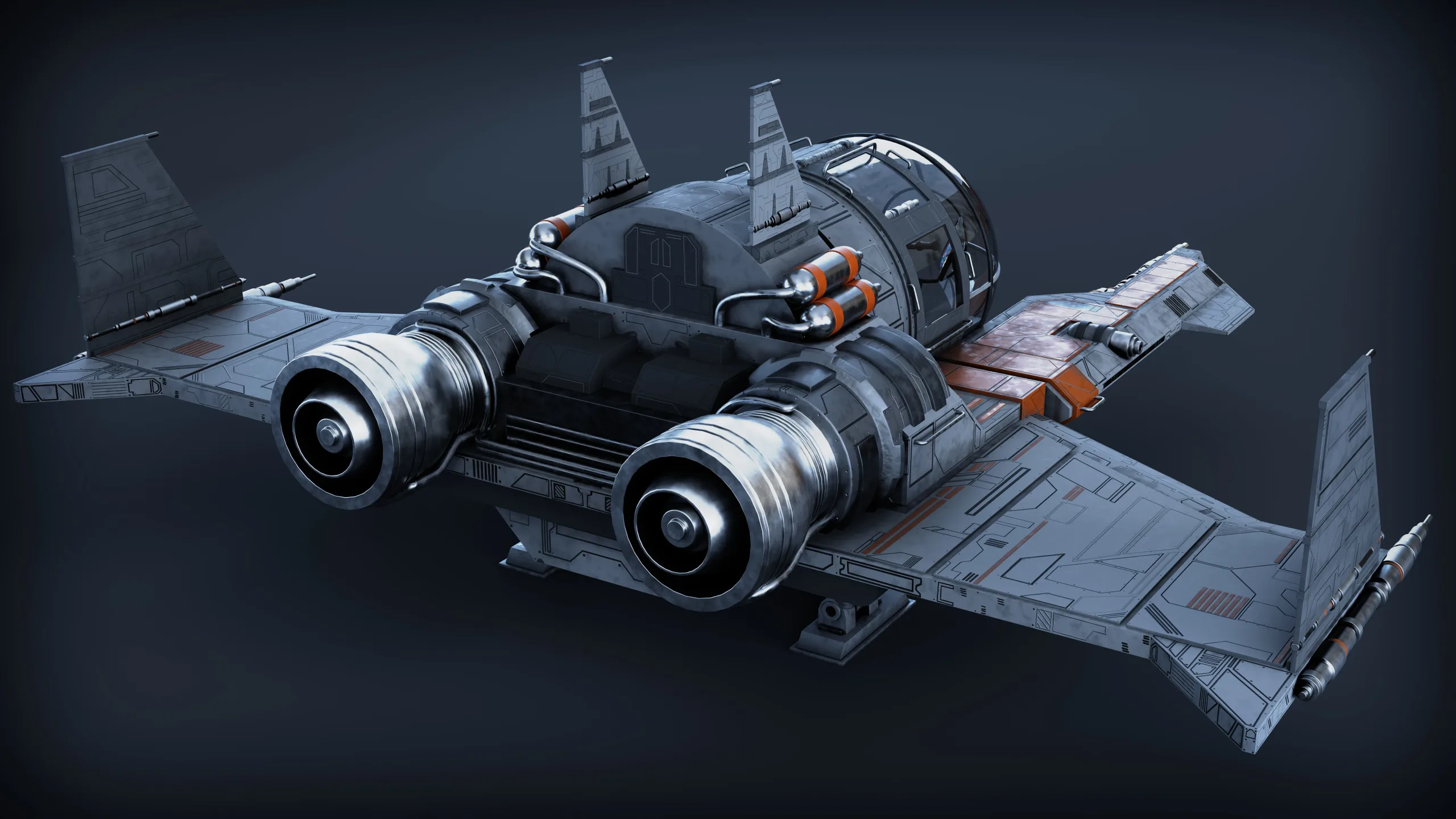 Spaceship 3d Model - Blender