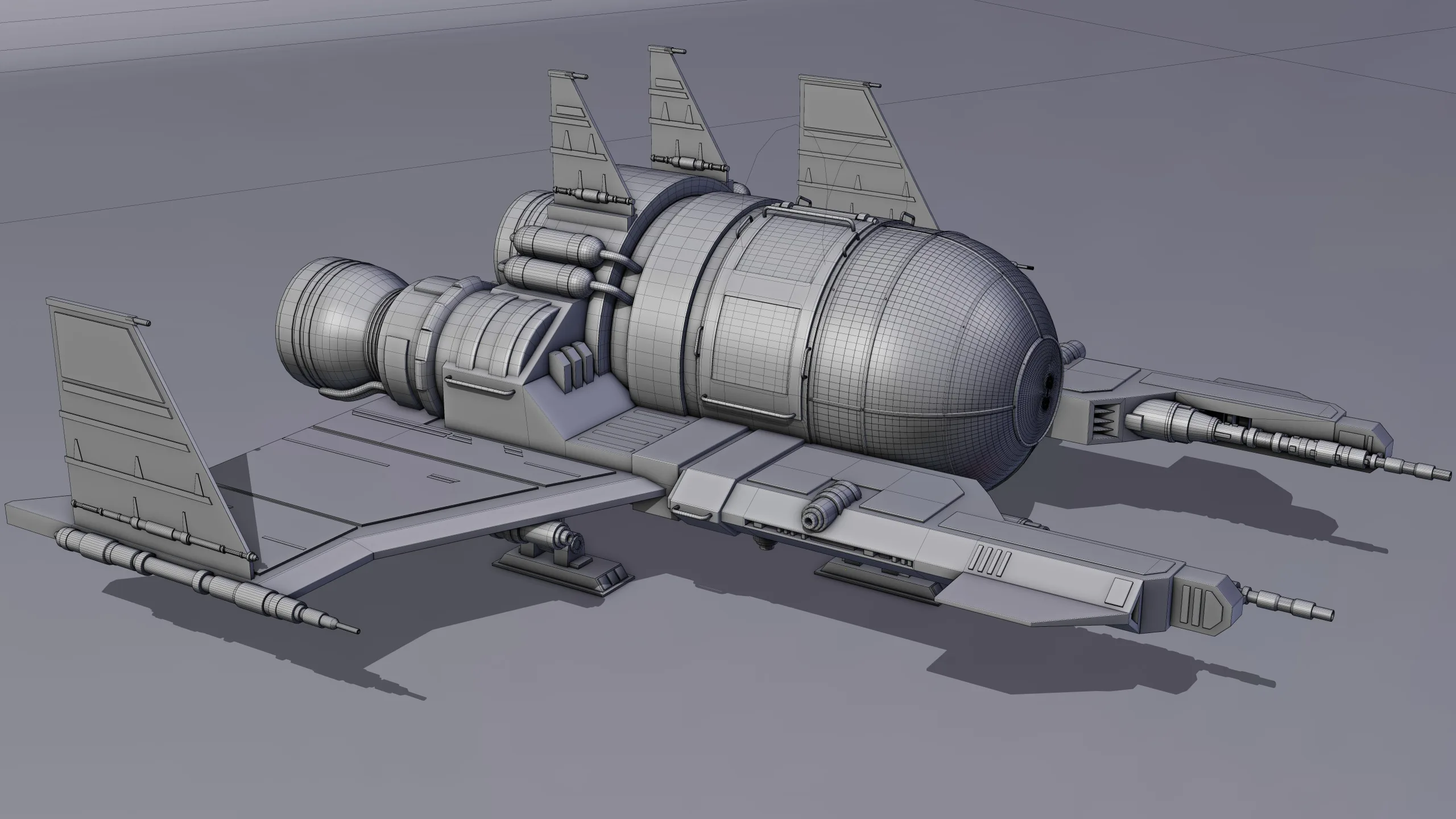 Spaceship 3d Model - Blender