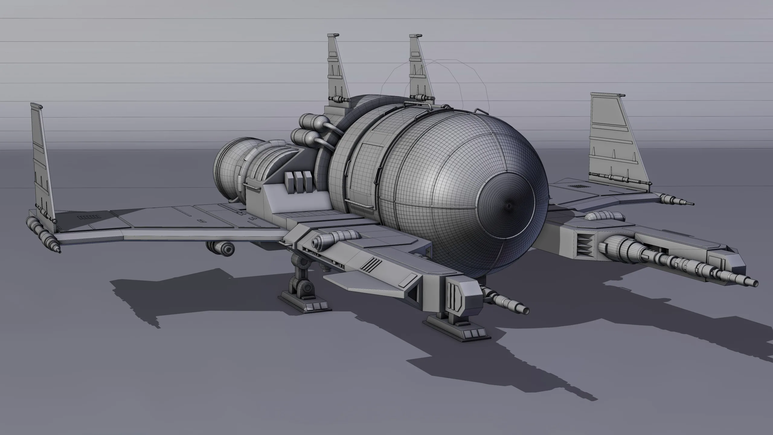 Spaceship 3d Model - Blender