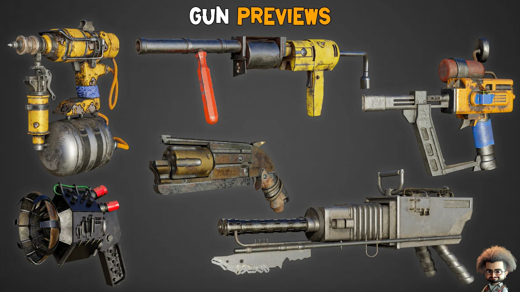 35 Post Apocalyptic Guns + 4K Texture