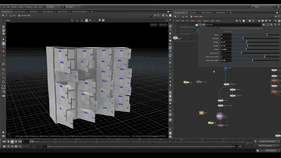 Houdini Tutorial Procedural Lockers